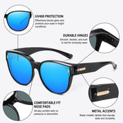 HAOLOTA Cat Eye Sunglasses Over Glasses Women SG0189