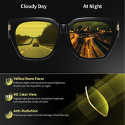HAOLOTA Square Fit over Night Vision Driving Glasses NV0512