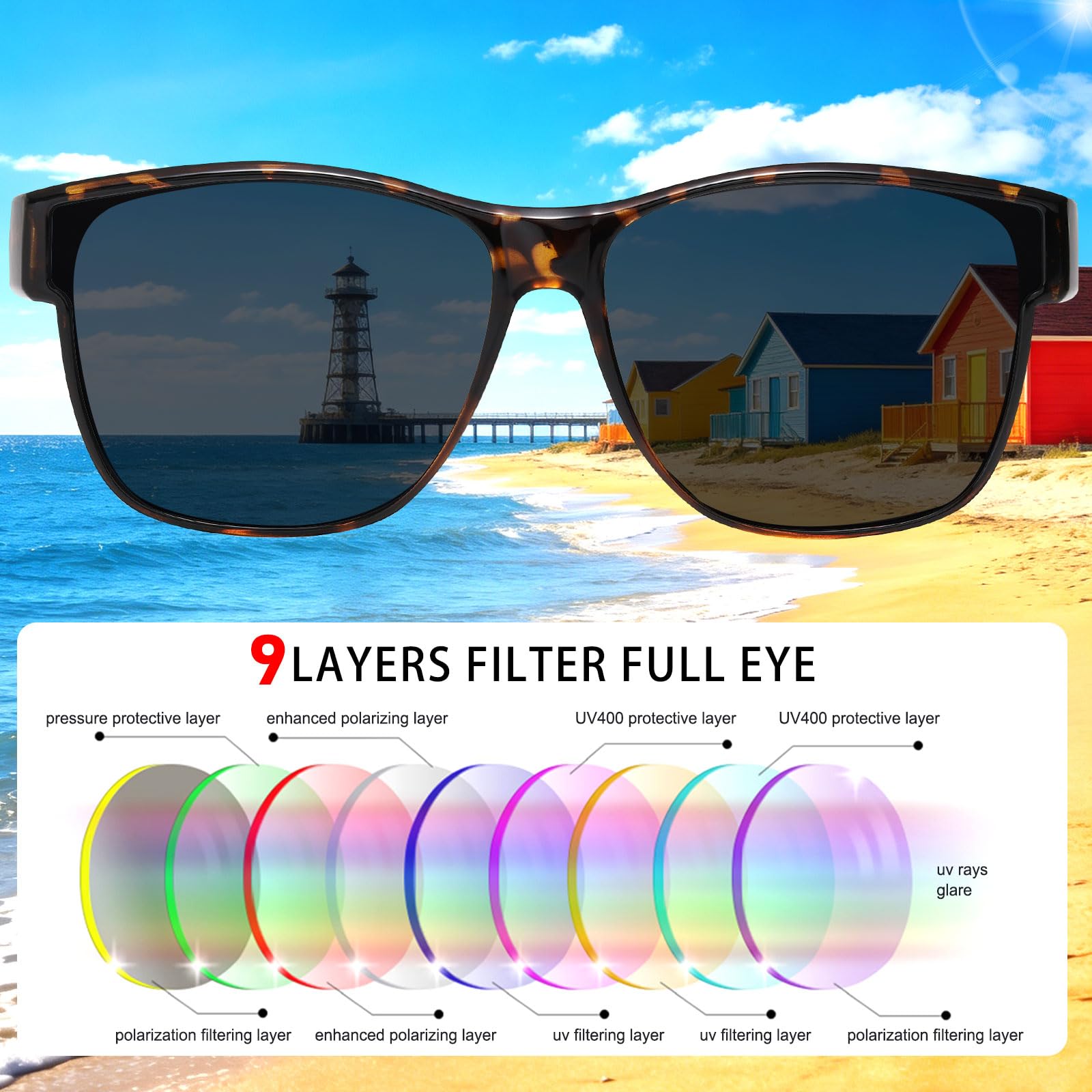 HAOLOTA Square Oversized Over Sunglasses Men SG0174L