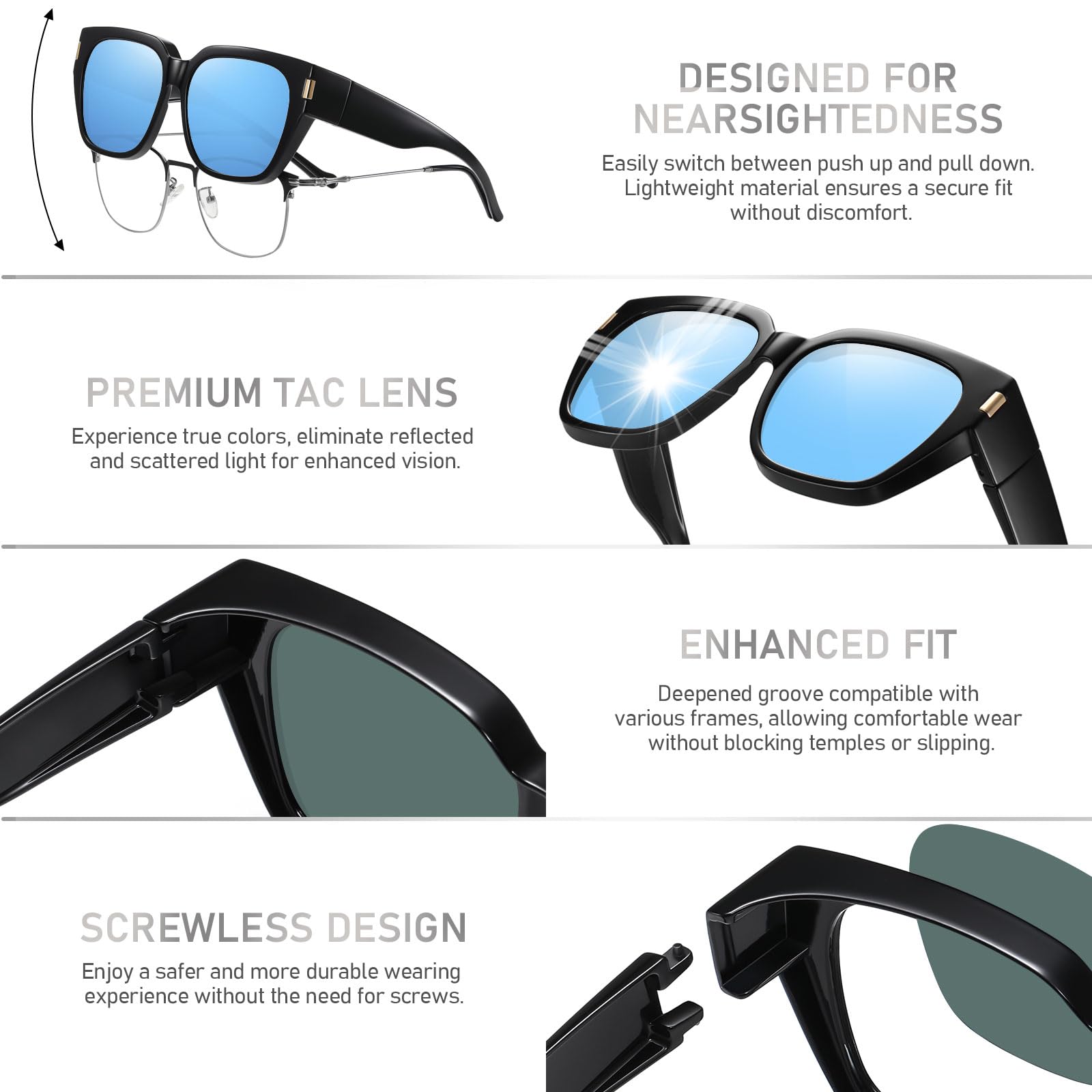 HAOLOTA Square Shapes Fit-Over Sunglasses SG0512