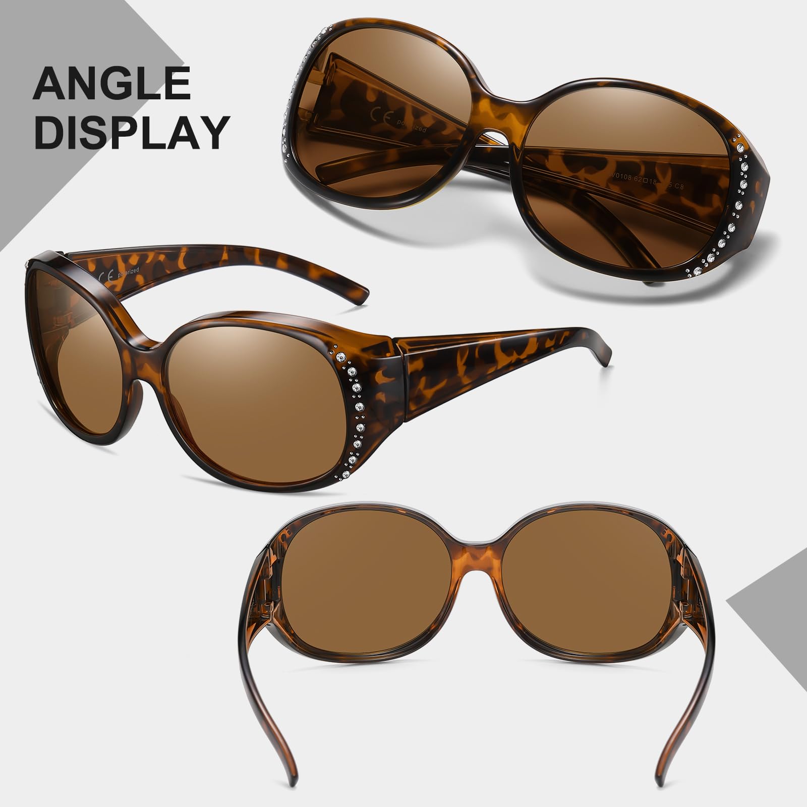 HAOLOTA Rhinestone Fit Over Sunglasses Women SG0108