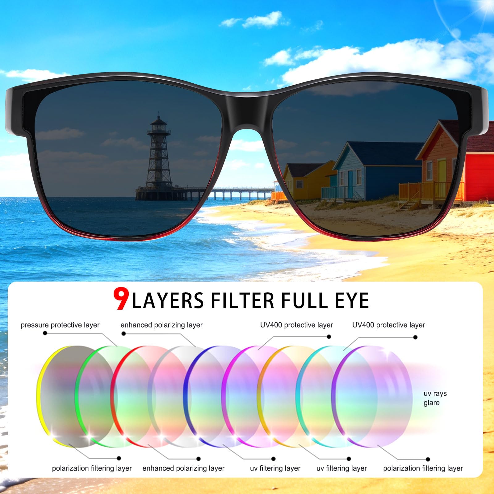HAOLOTA Square Oversized Over Sunglasses Men SG0174L