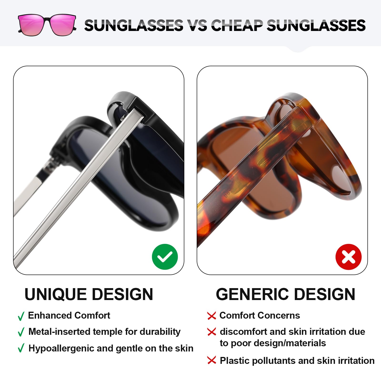 HAOLOTA Metal Frame Cat Eye Sunglasses Women SG1066