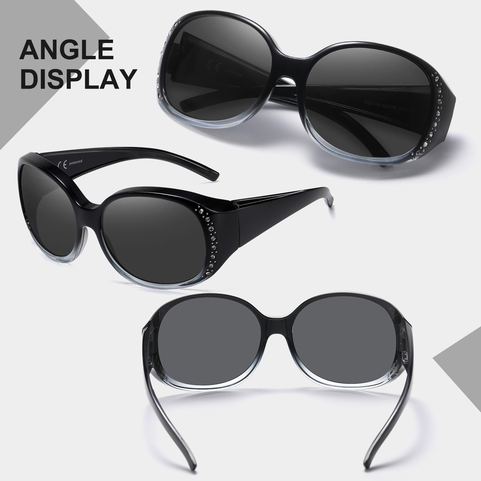 HAOLOTA Rhinestone Fit Over Sunglasses Women SG0108
