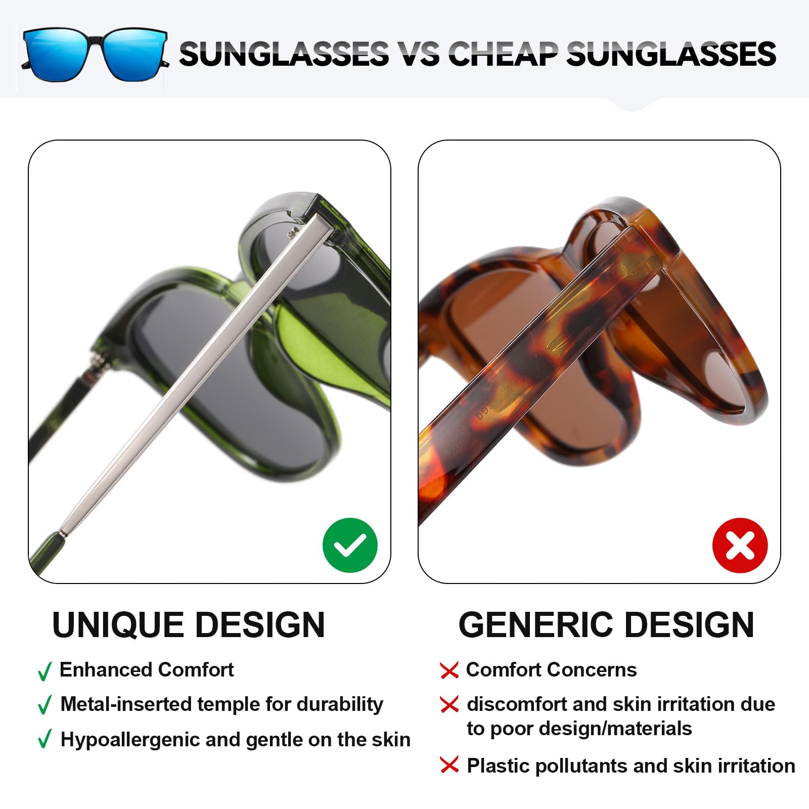 HAOLOTA Metal Frame Cat Eye Sunglasses Women SG1066