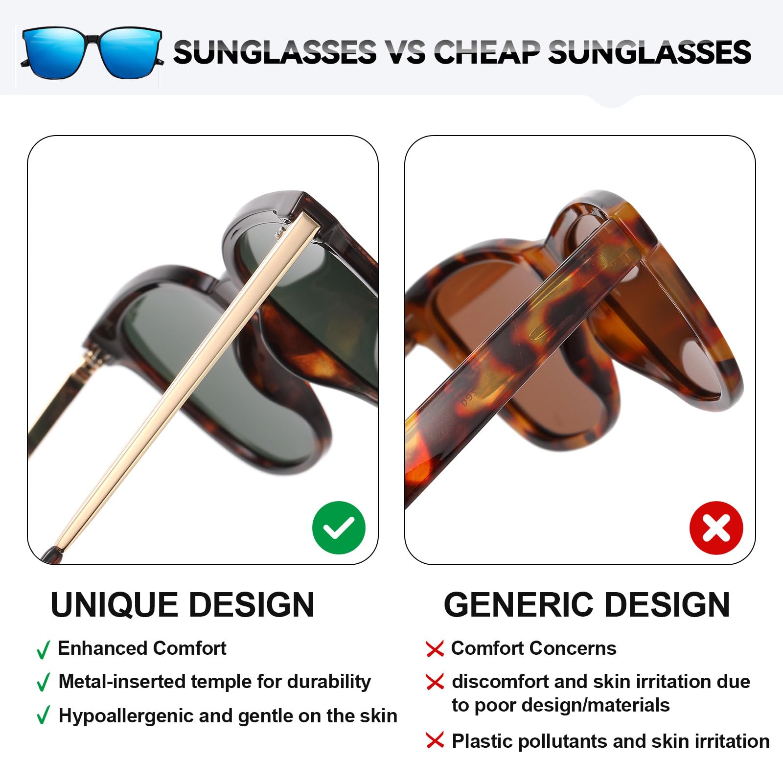 HAOLOTA Metal Frame Cat Eye Sunglasses Women SG1066