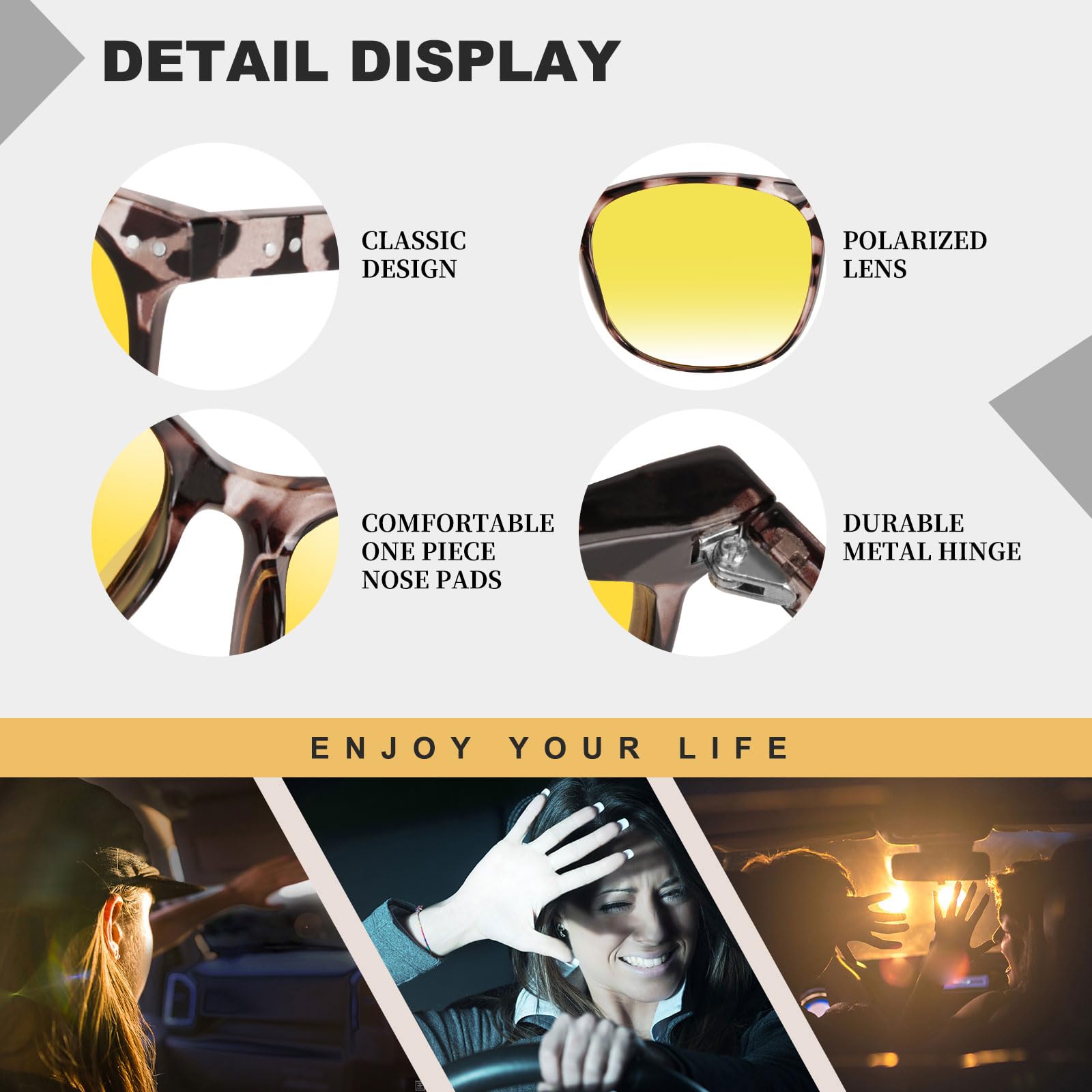HAOLOTA Anti Glare Night Driving Glasses Women NV8081