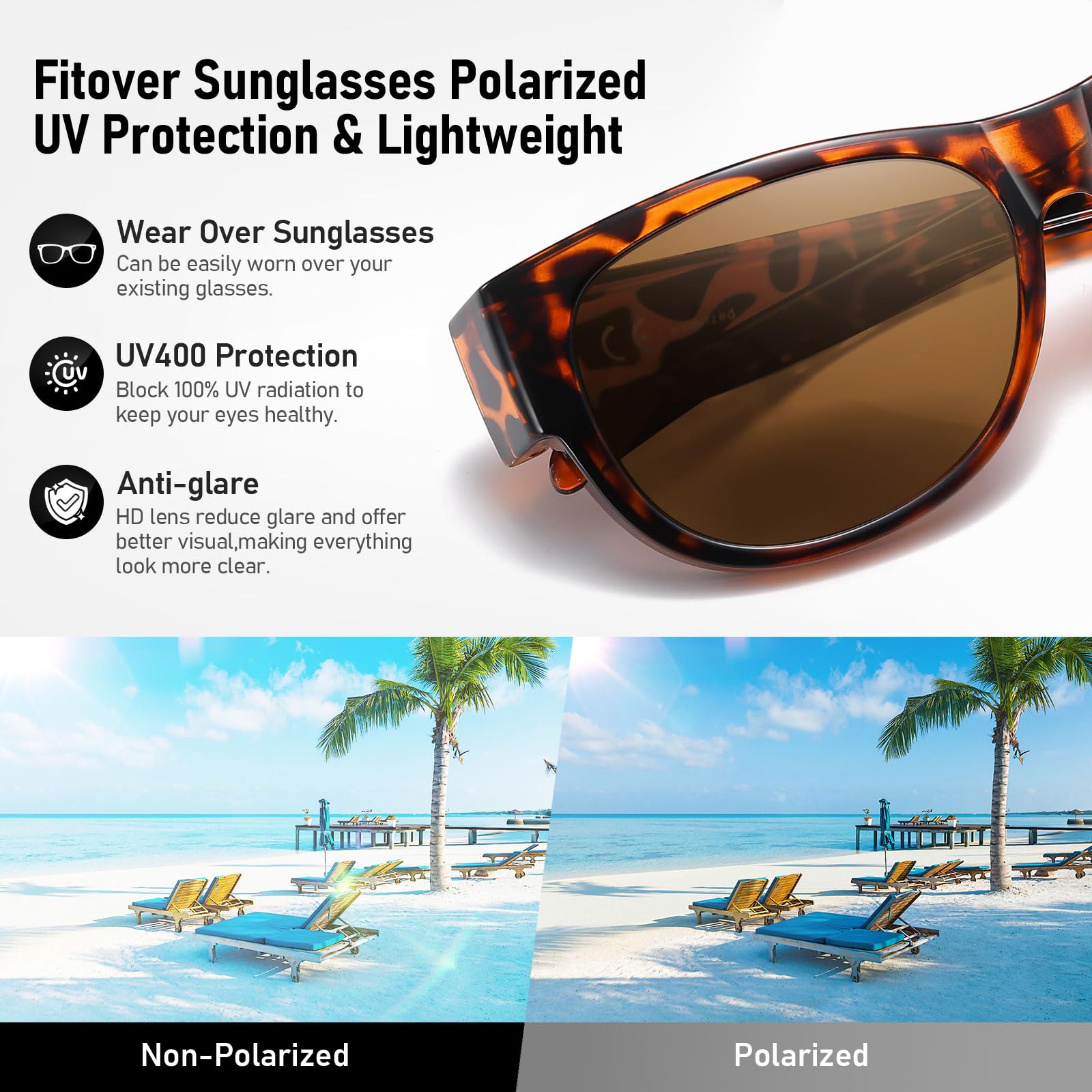 HAOLOTA Cat Eye Sunglasses Over Glasses Women SG0173