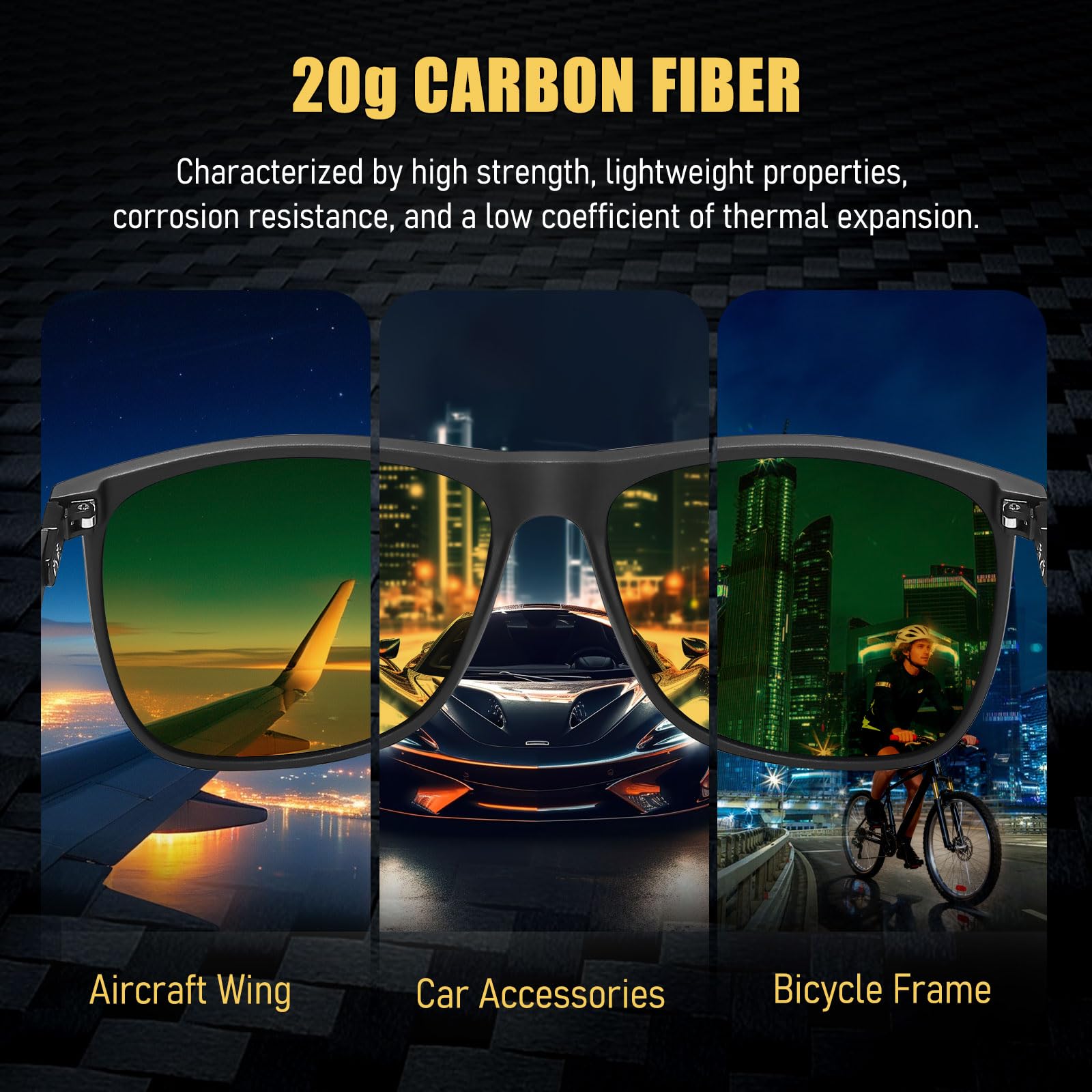 HAOLOTA Ultralight Carbon Fiber Night Glasses Men NV8001