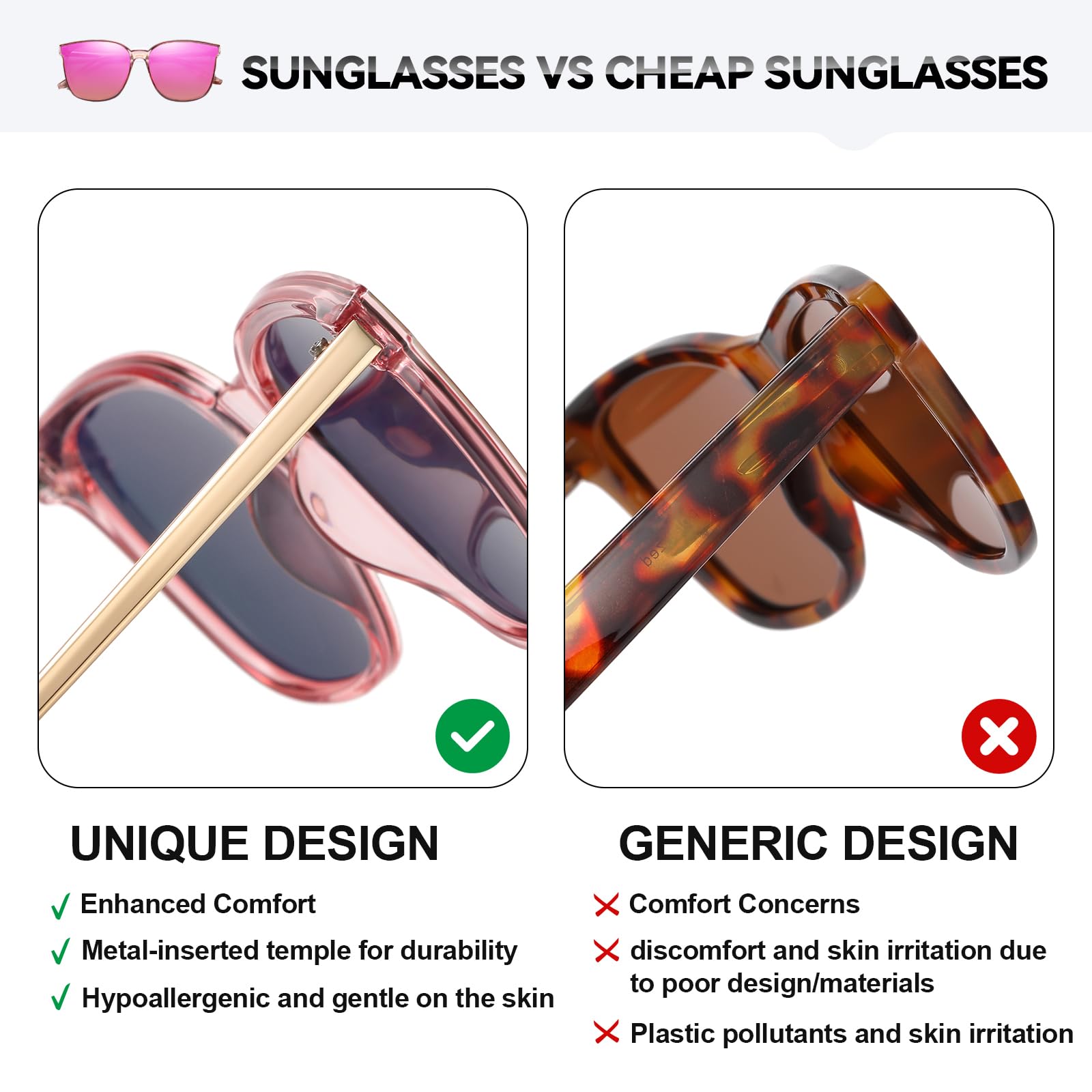 HAOLOTA Metal Frame Cat Eye Sunglasses Women SG1066