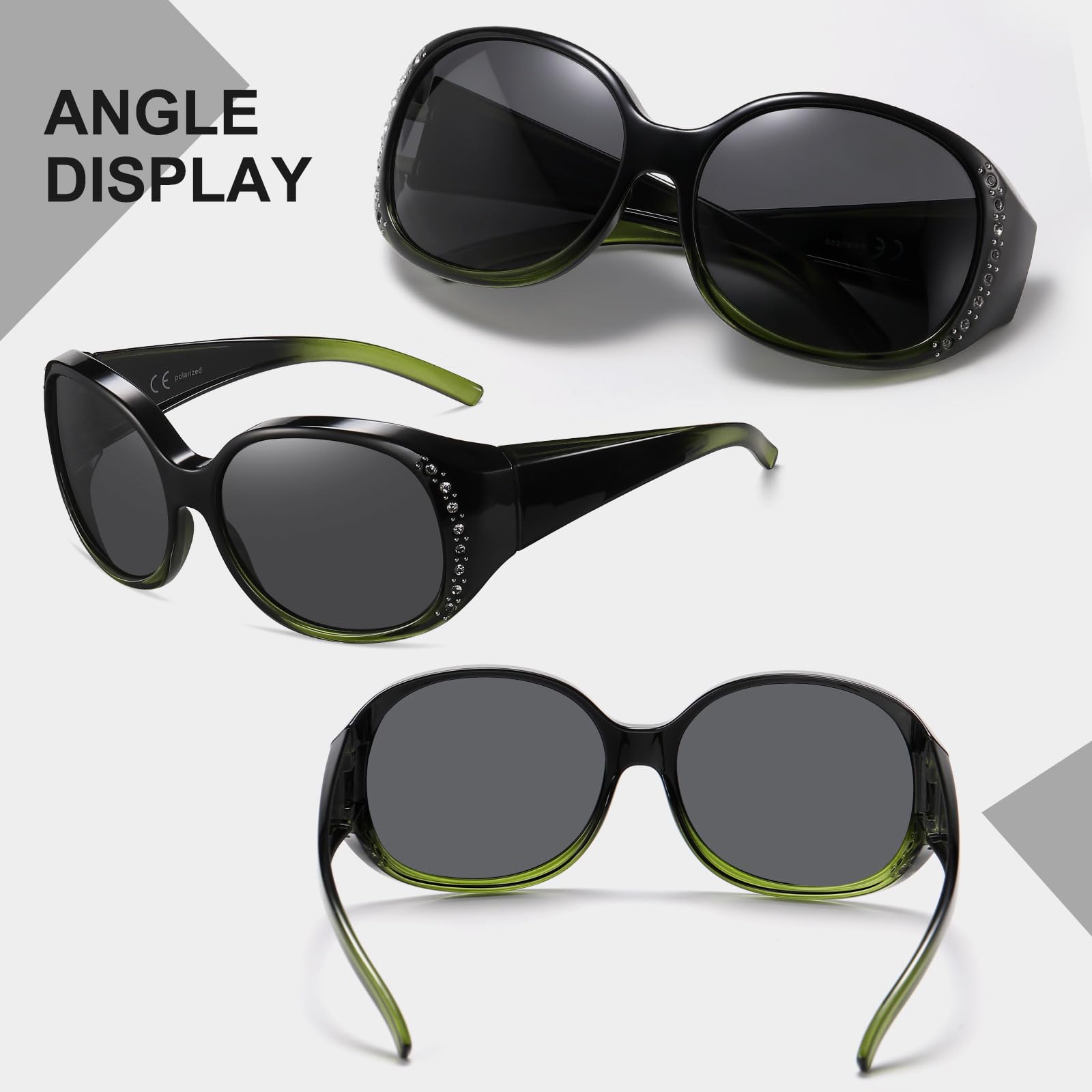 HAOLOTA Rhinestone Fit Over Sunglasses Women SG0108