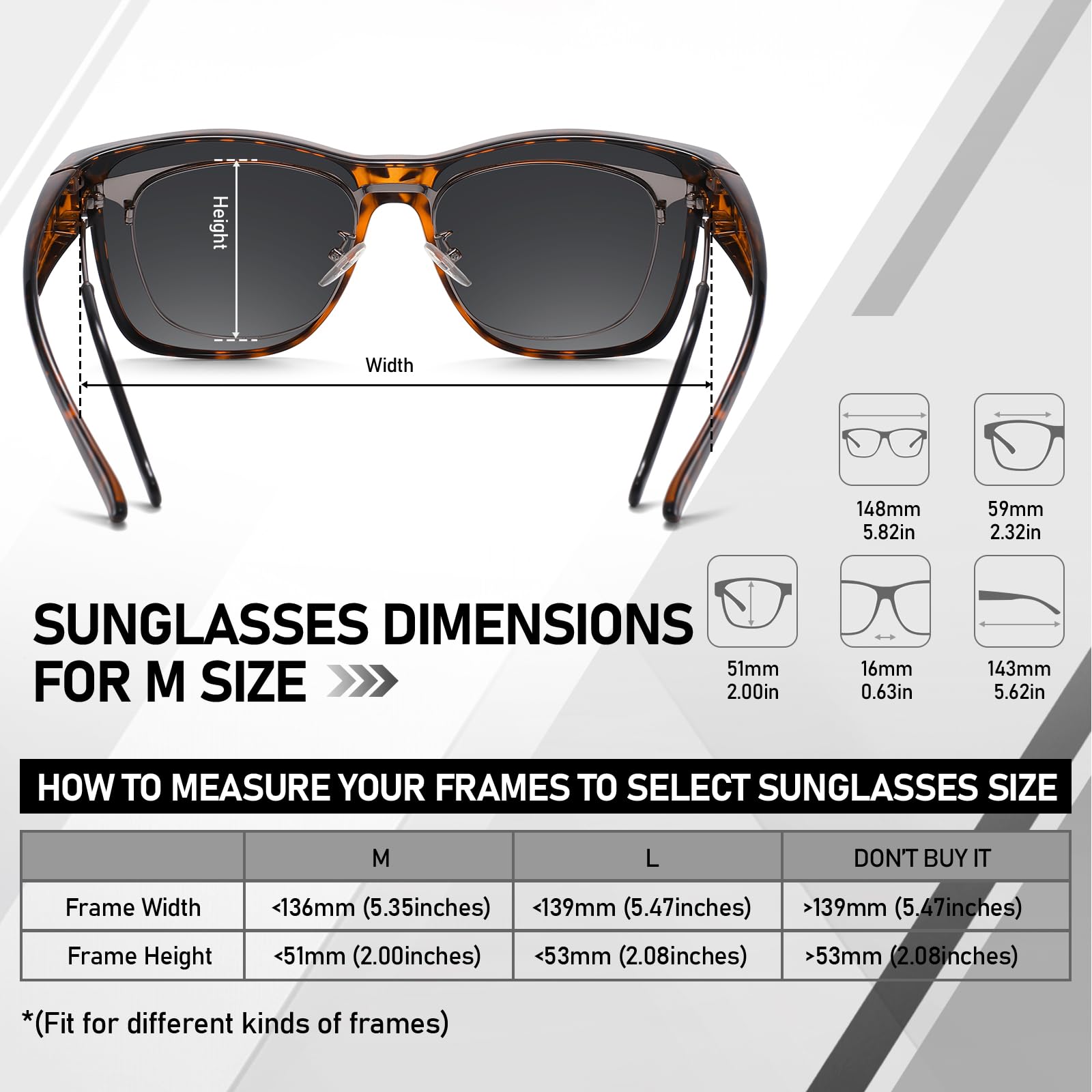 HAOLOTA Square Shades Fit-Over Sunglasses Men SG0174M