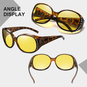 HAOLOTA Rhinestone Night Driving Over Glasses Women NV0108