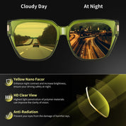 HAOLOTA Square Fit over Night Vision Driving Glasses NV0512