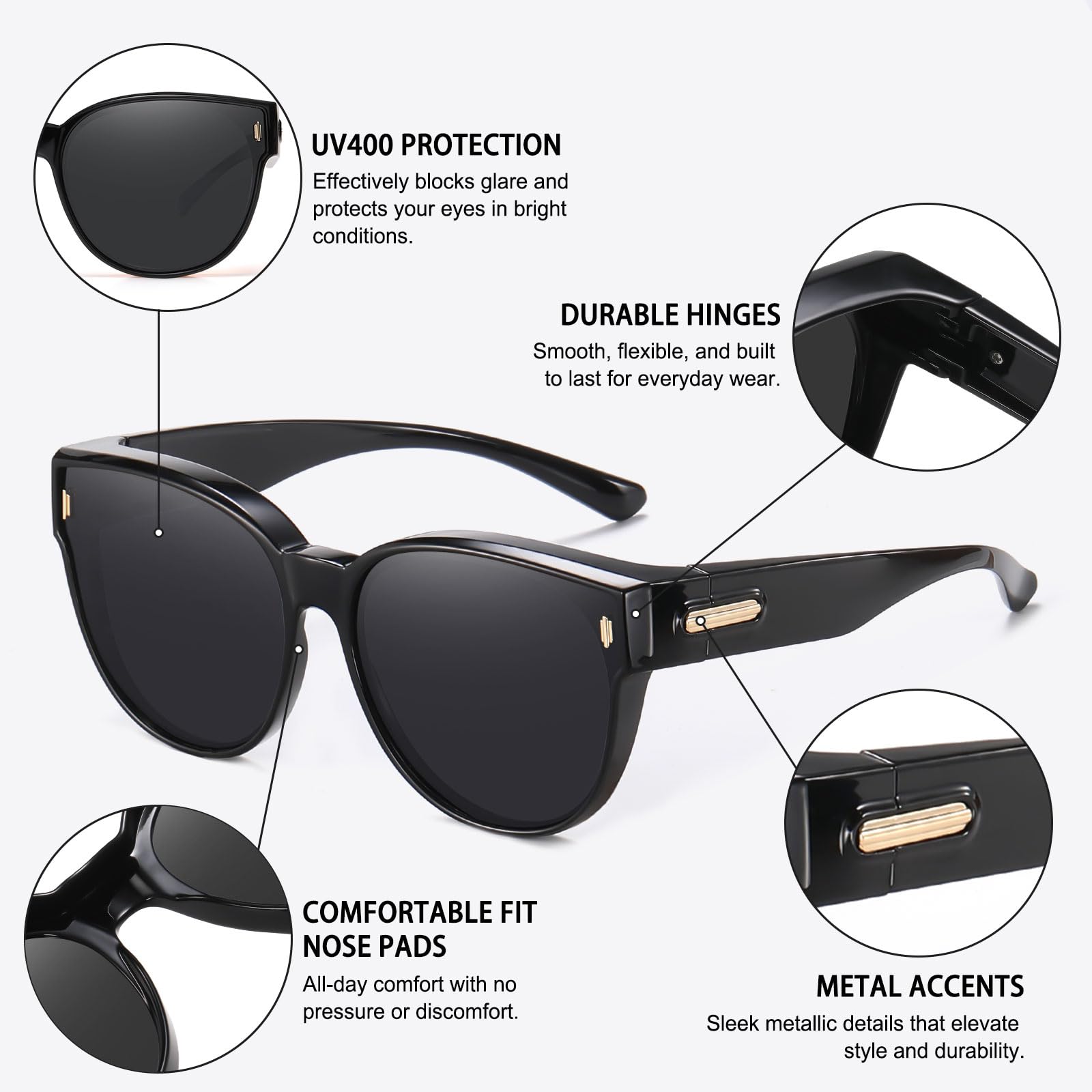 HAOLOTA Cat Eye Sunglasses Over Glasses Women SG0189