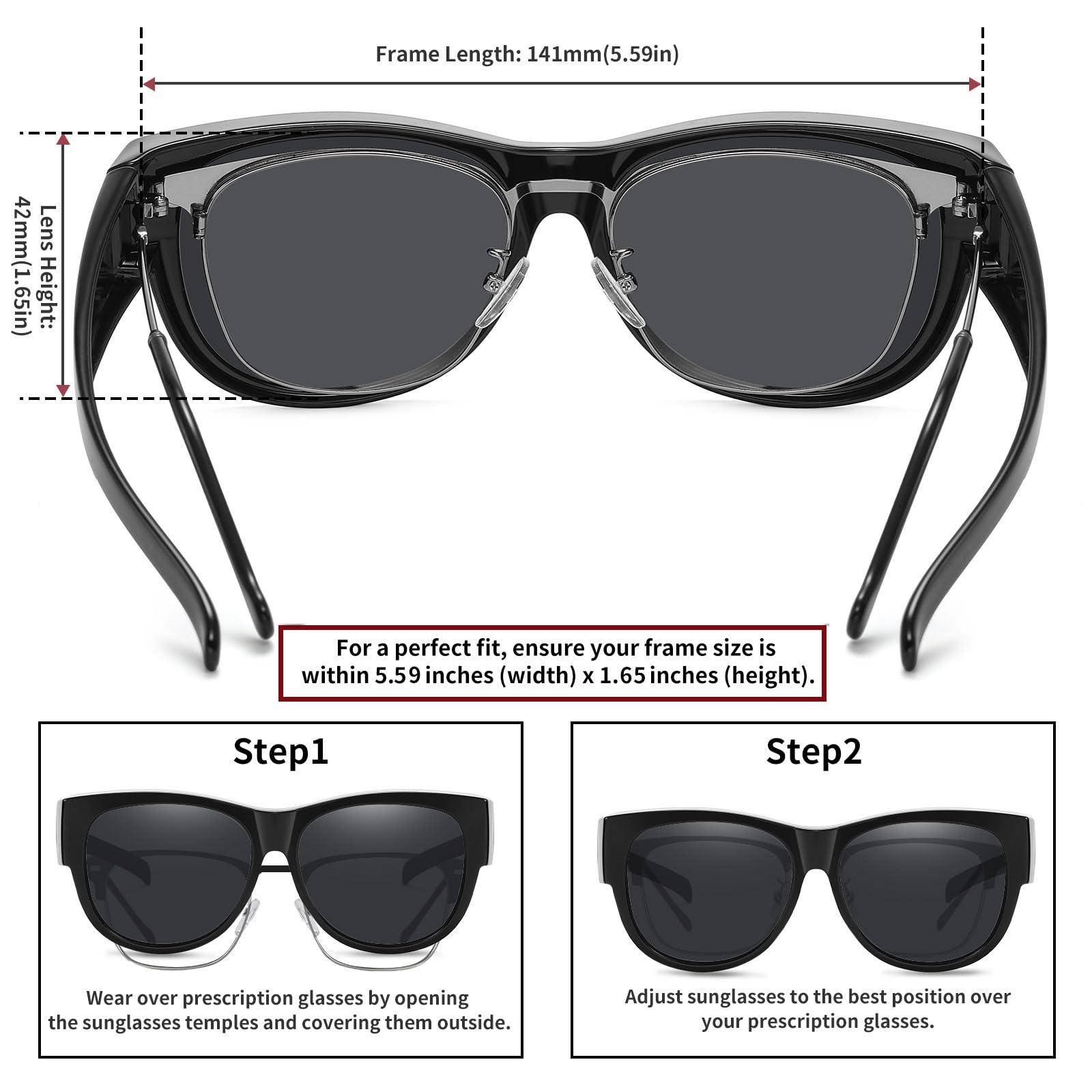 HAOLOTA Cat Eye Sunglasses Over Glasses Women SG0173