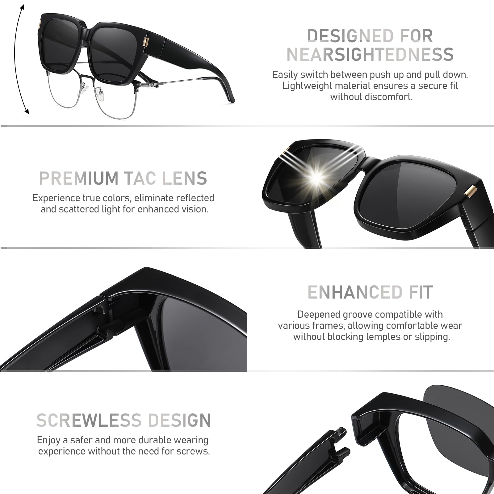 HAOLOTA Square Shapes Fit-Over Sunglasses SG0512