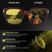 HAOLOTA Square Fit over Night Vision Driving Glasses NV0512