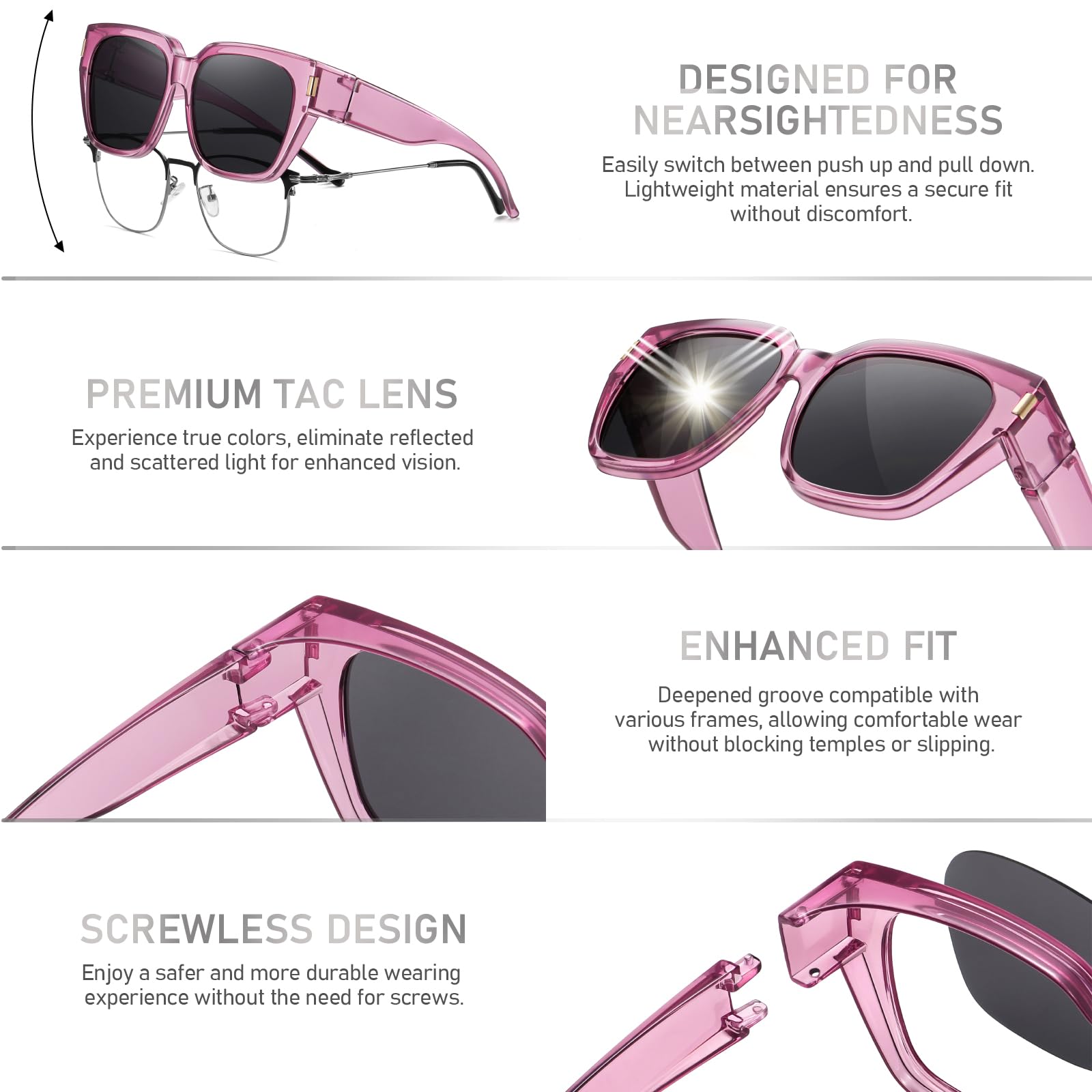 HAOLOTA Square Shapes Fit-Over Sunglasses SG0512
