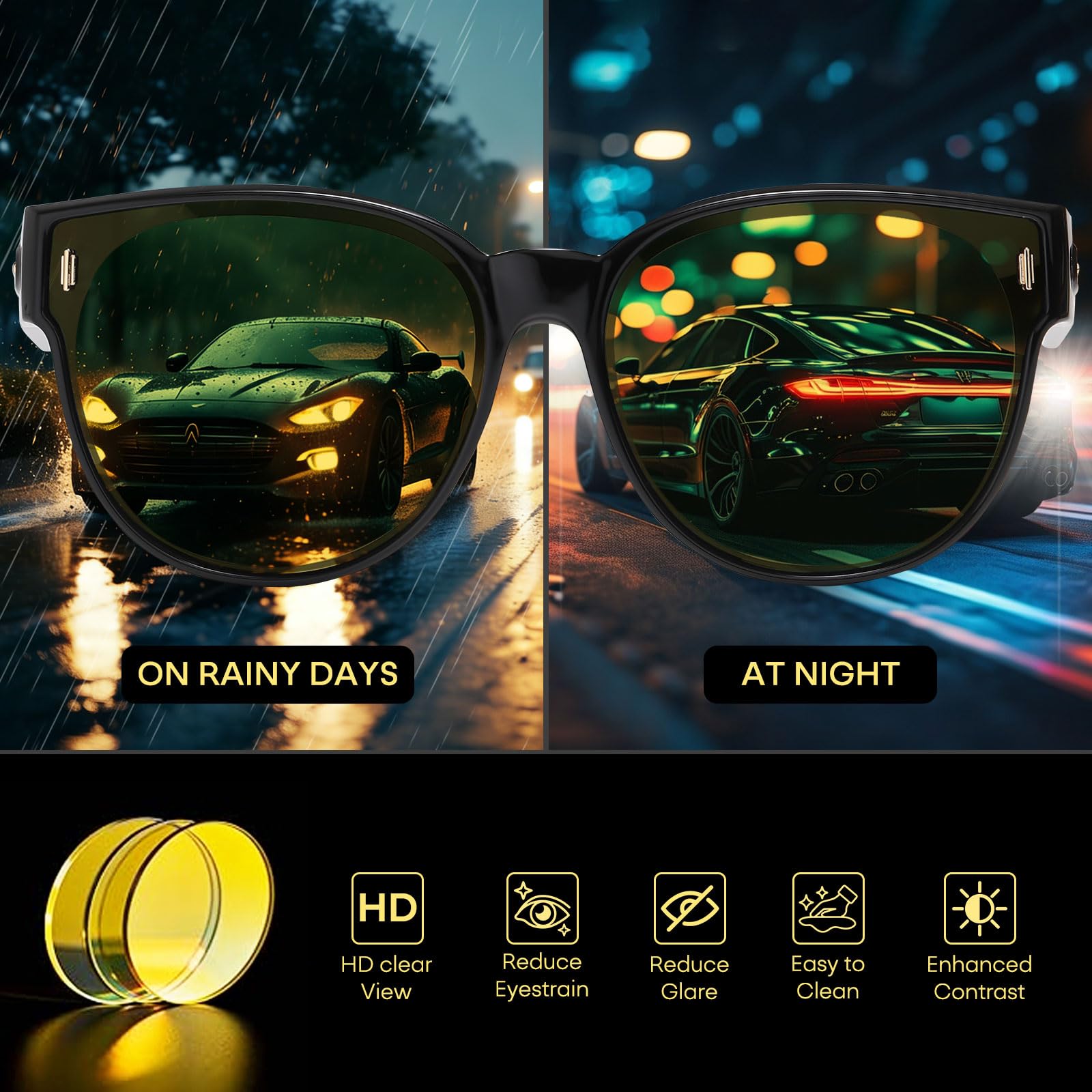 HAOLOTA Cat Eye Night Driving Over Glasses Women NV0189