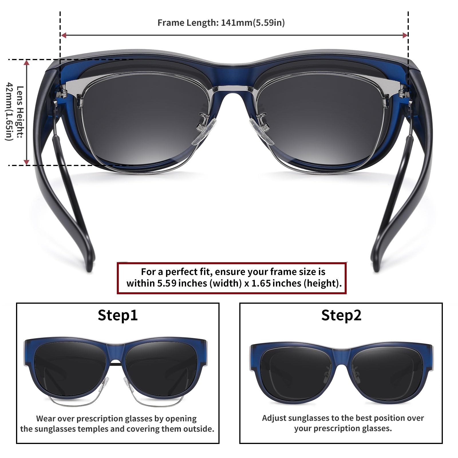 HAOLOTA Cat Eye Sunglasses Over Glasses Women SG0173