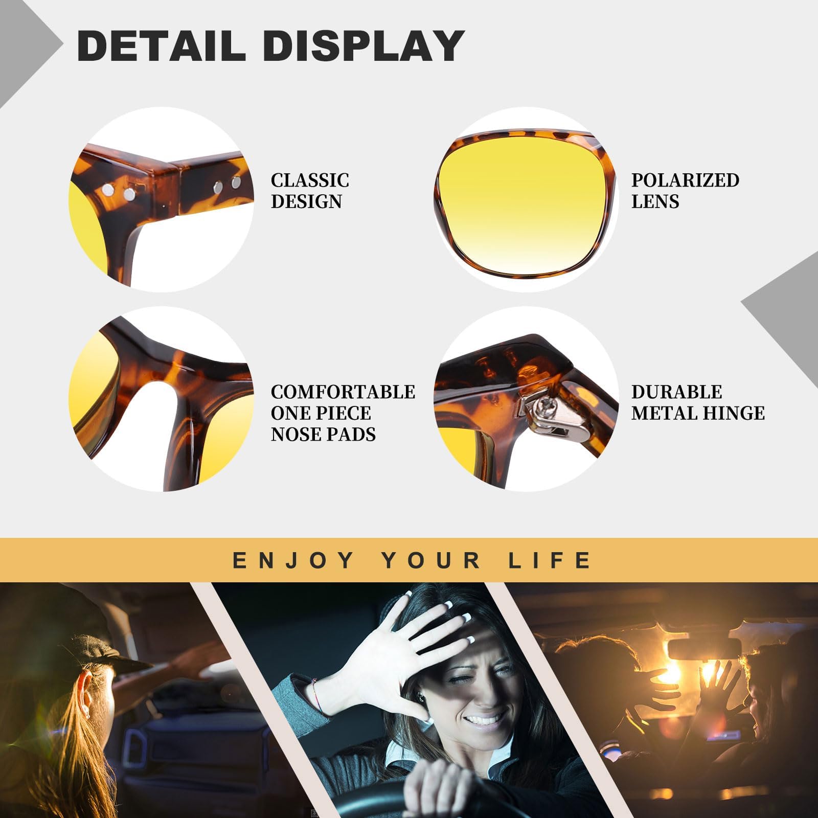 HAOLOTA Anti Glare Night Driving Glasses Women NV8081