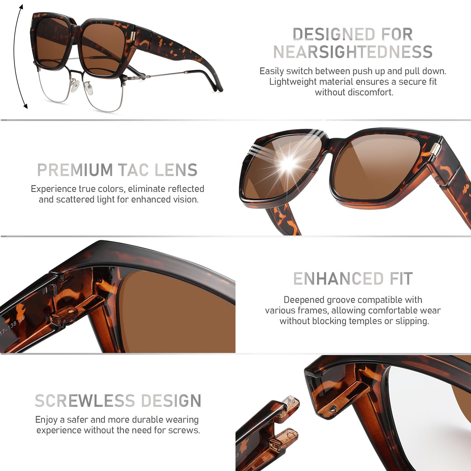 HAOLOTA Square Shapes Fit-Over Sunglasses SG0512