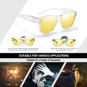 HAOLOTA Square Night Vision Driving Over Glasses NV0174L