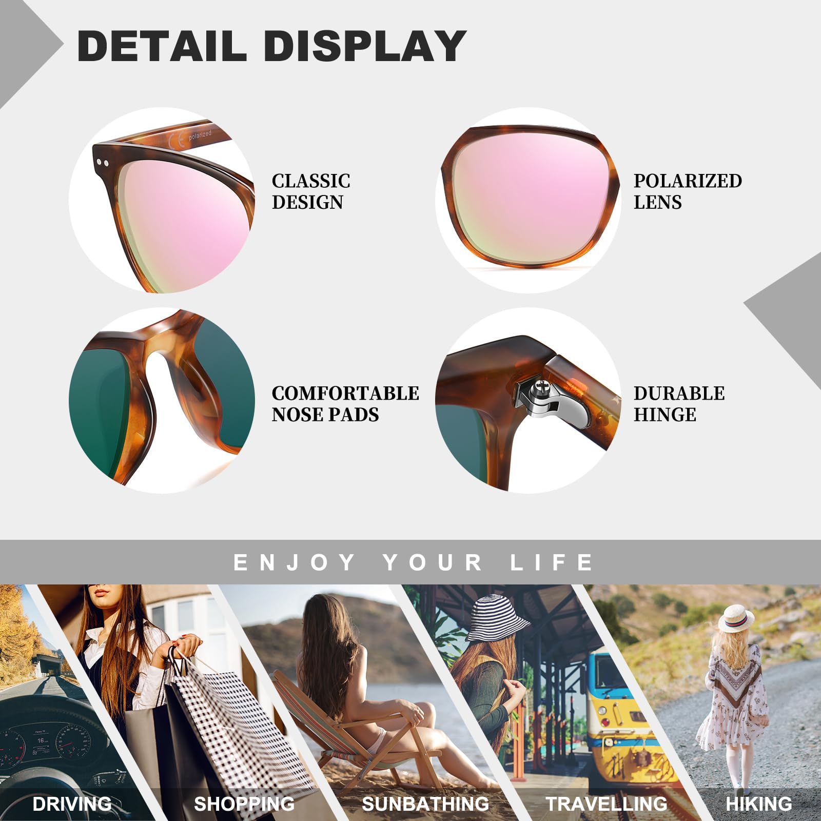 HAOLOTA 2pcs Classic Round Sunglasses Women SG8081-2P