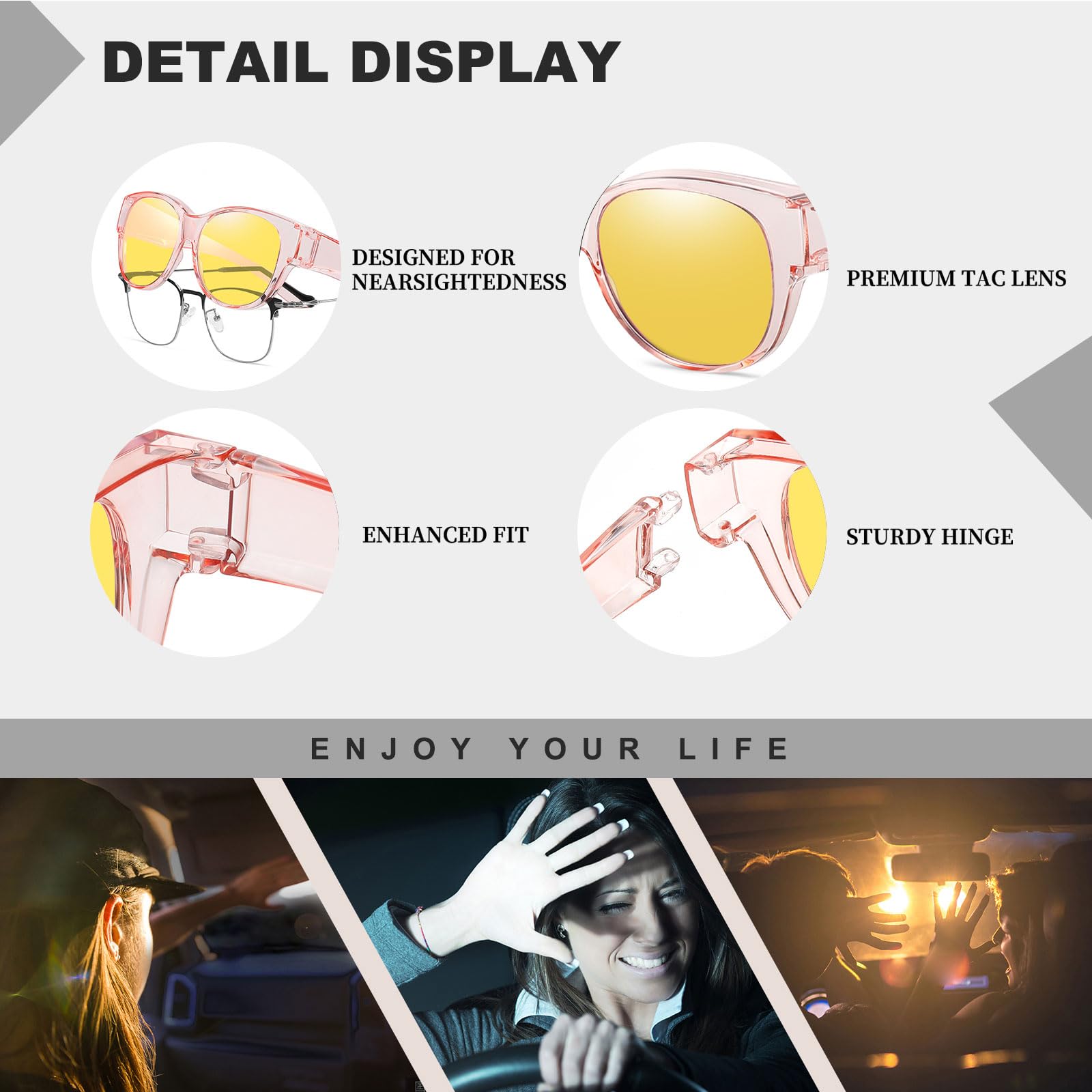HAOLOTA Night Driving Glasses Over Glasses Women NV0179