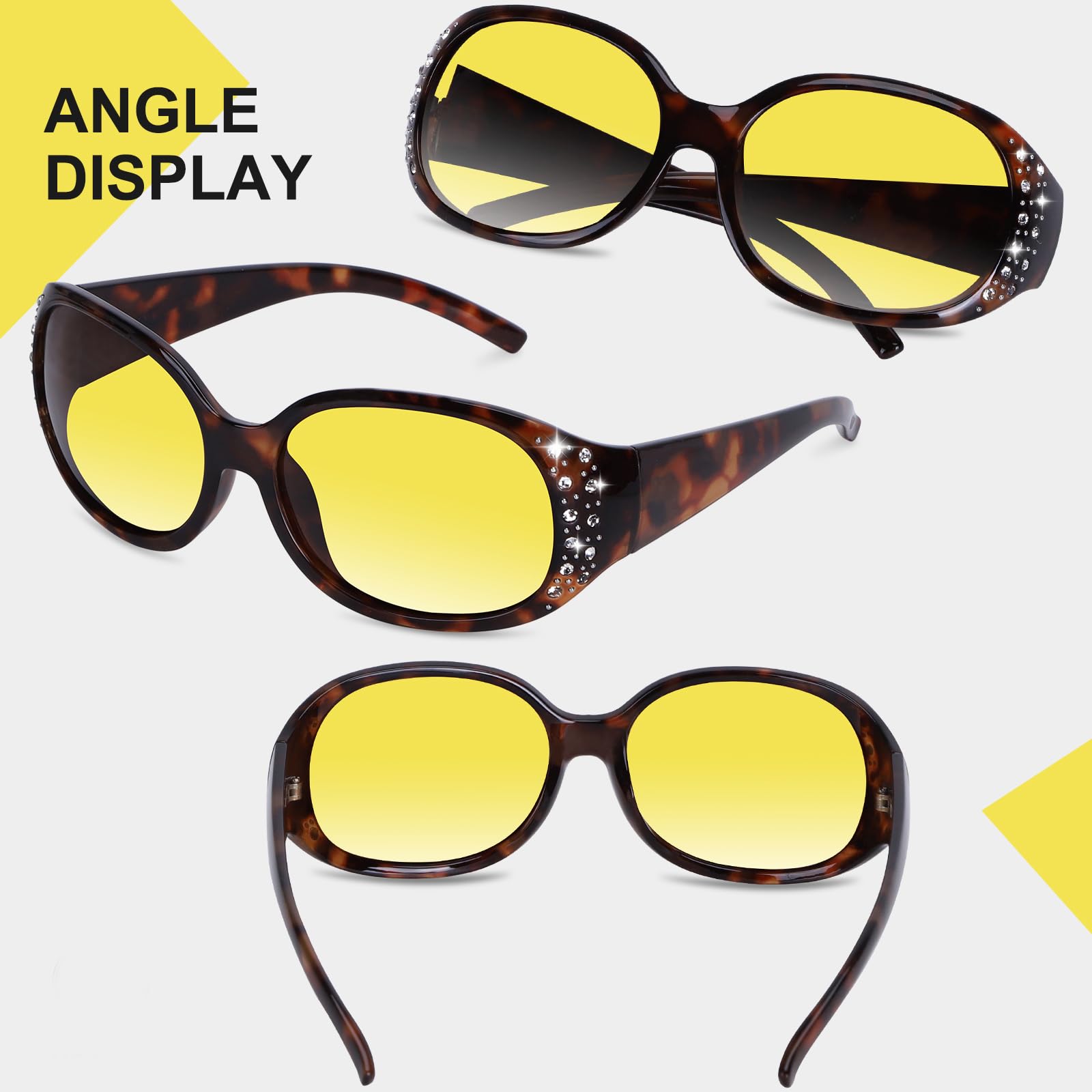HAOLOTA Rhinestone Night Driving Glasses Women NV0008