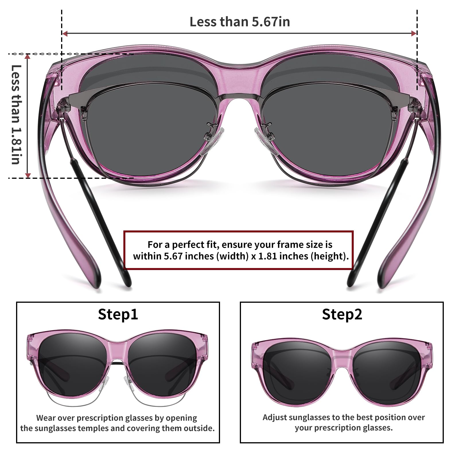 HAOLOTA Cat Eye Sunglasses Over Glasses SG0179