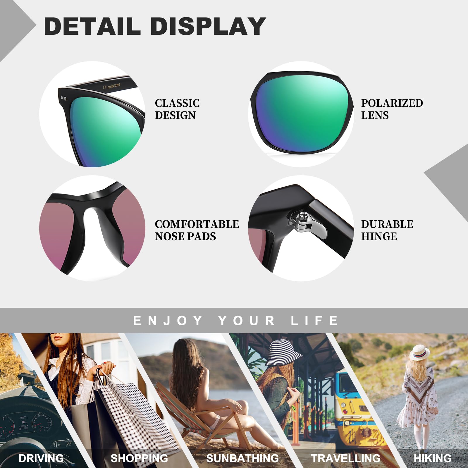 HAOLOTA 2pcs Classic Round Sunglasses Women SG8081-2P