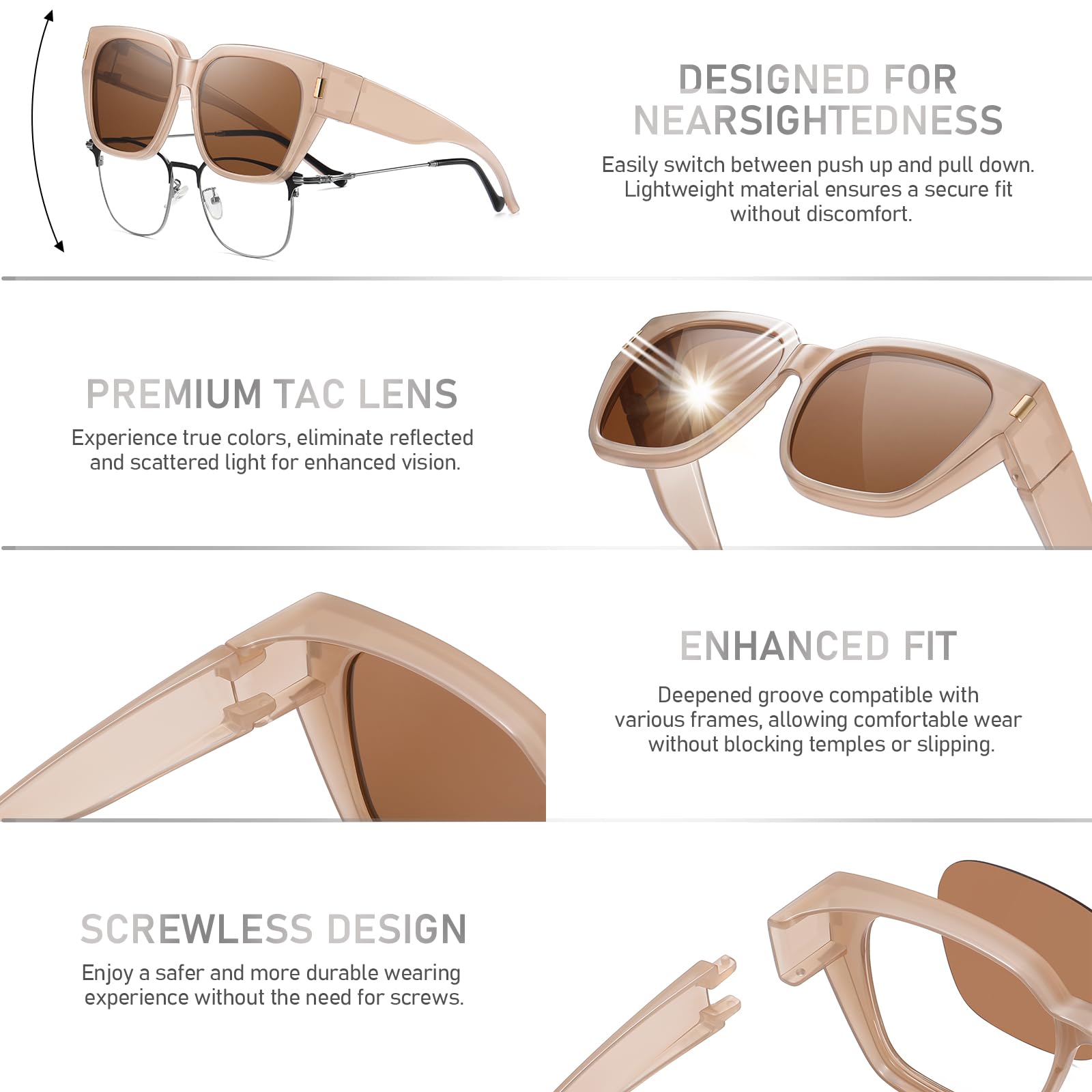 HAOLOTA Square Shapes Fit-Over Sunglasses SG0512