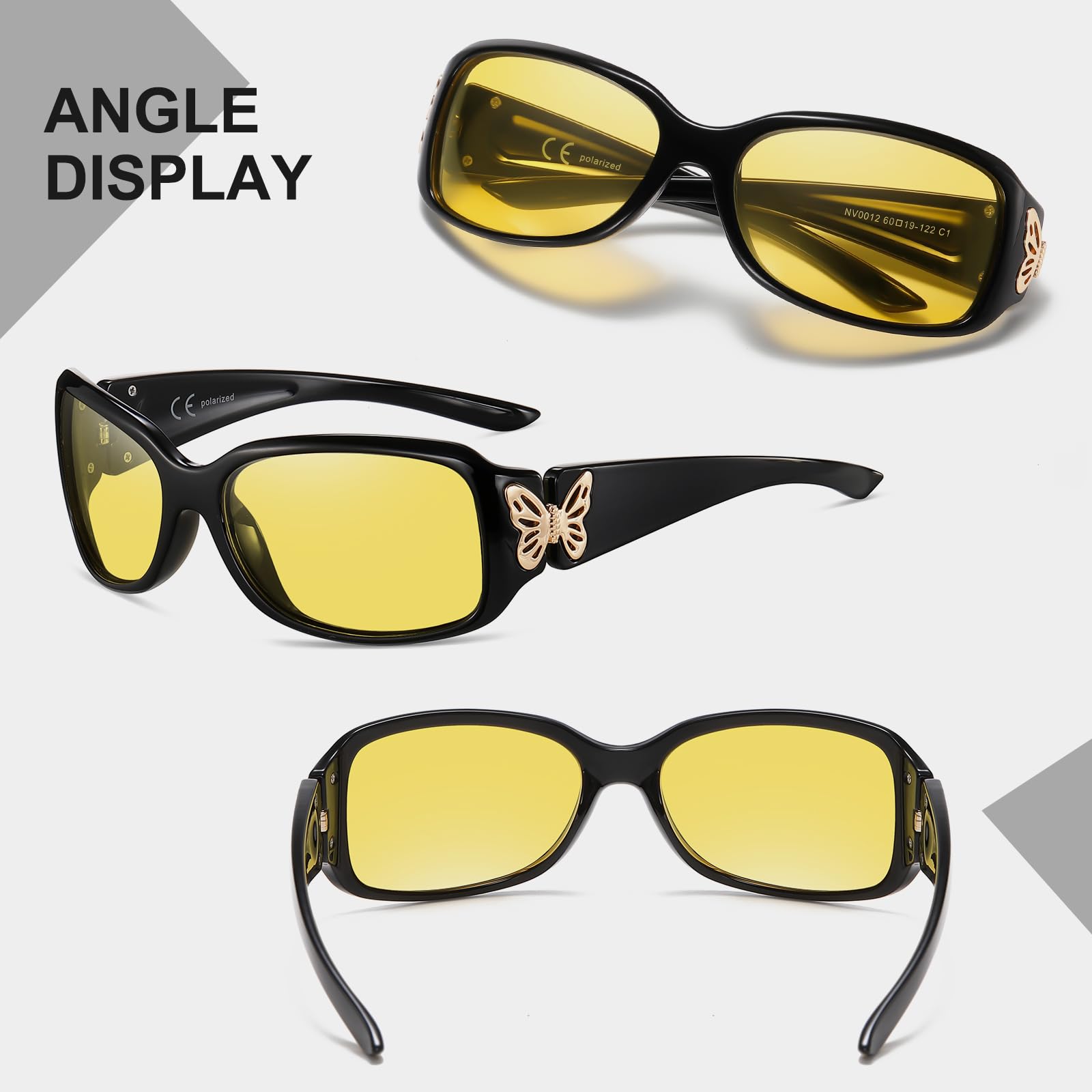 HAOLOTA Butterfly Night Driving Glasses Women NV0012