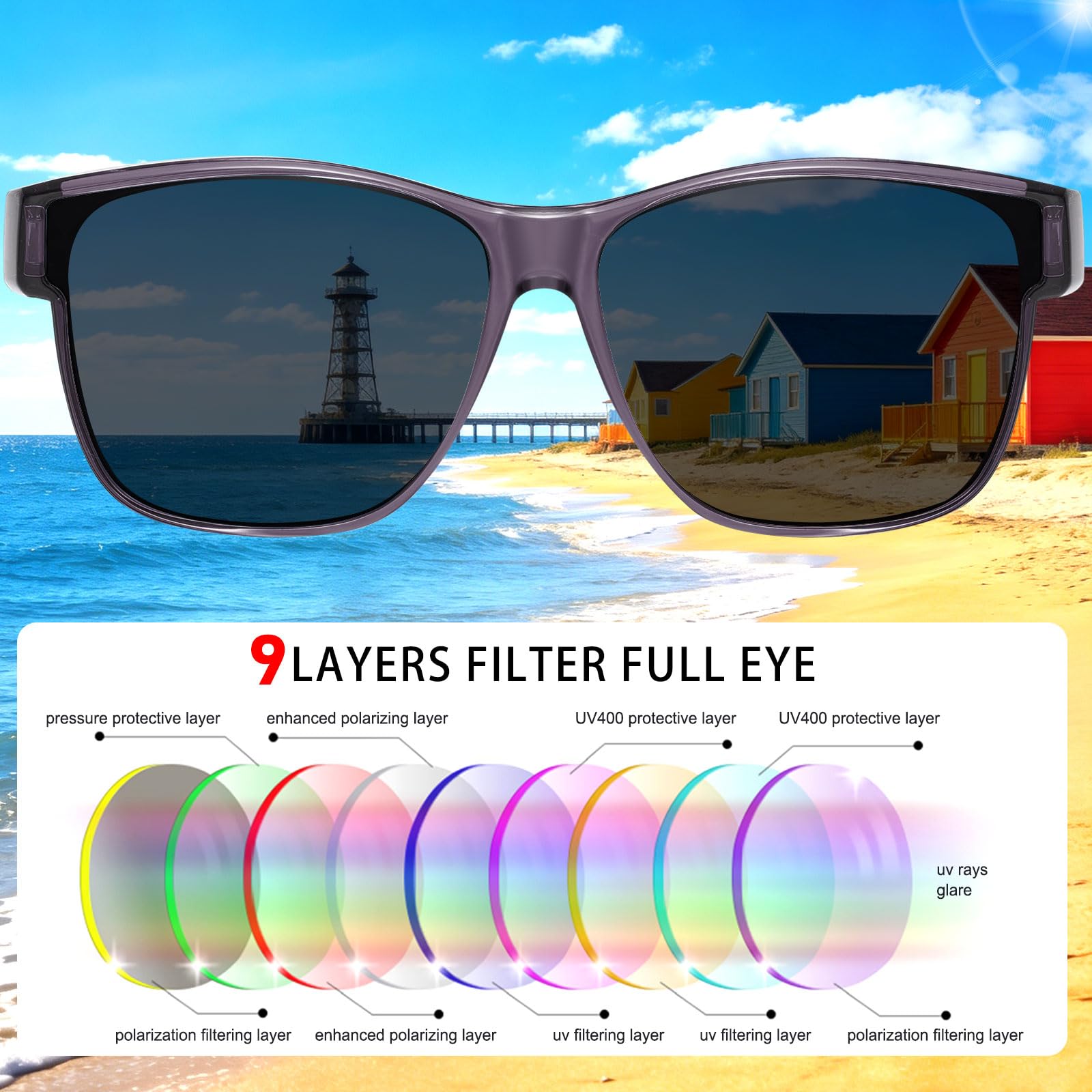 HAOLOTA Square Oversized Over Sunglasses Men SG0174L