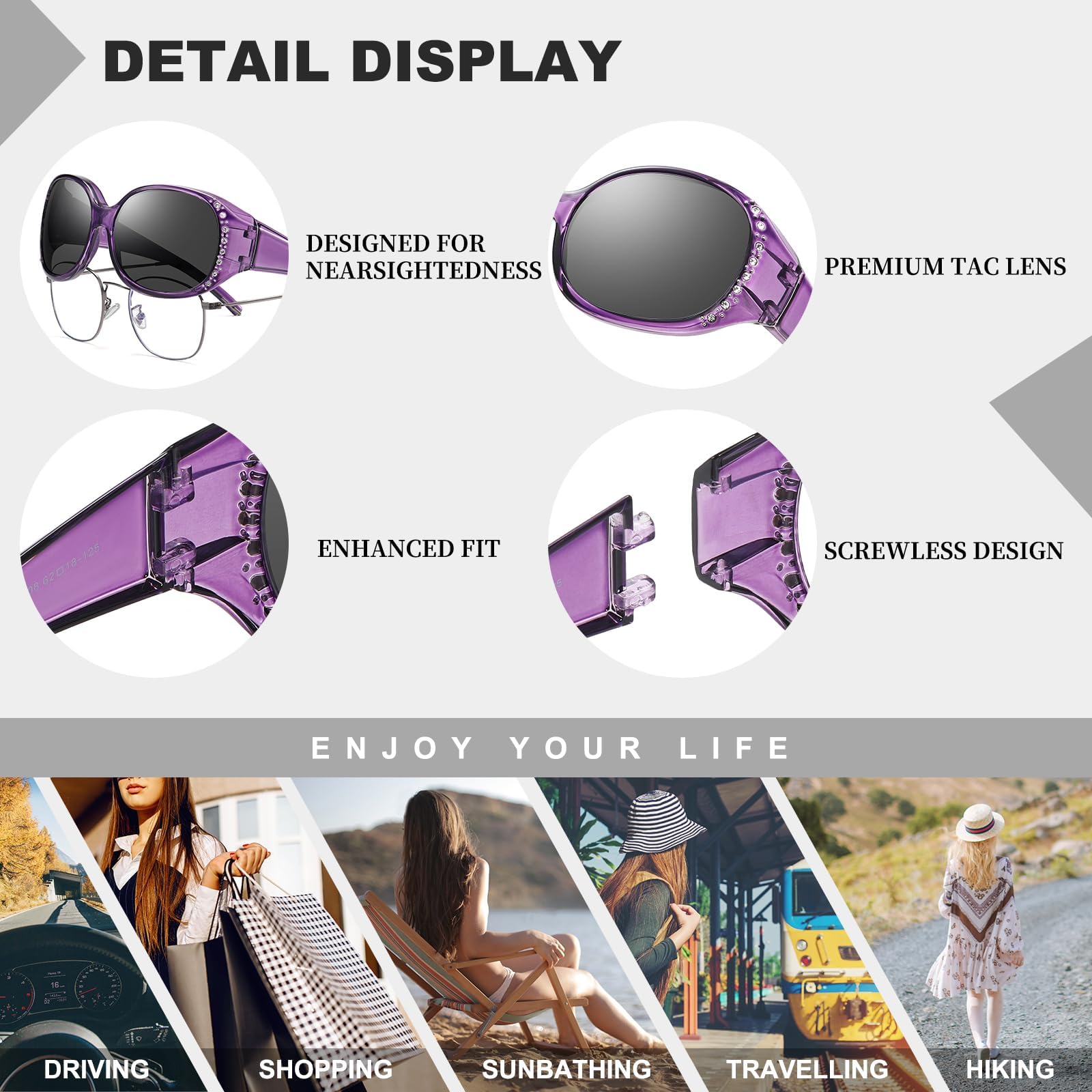 HAOLOTA Rhinestone Fit Over Sunglasses Women SG0108