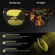 HAOLOTA Square Fit over Night Vision Driving Glasses NV0512