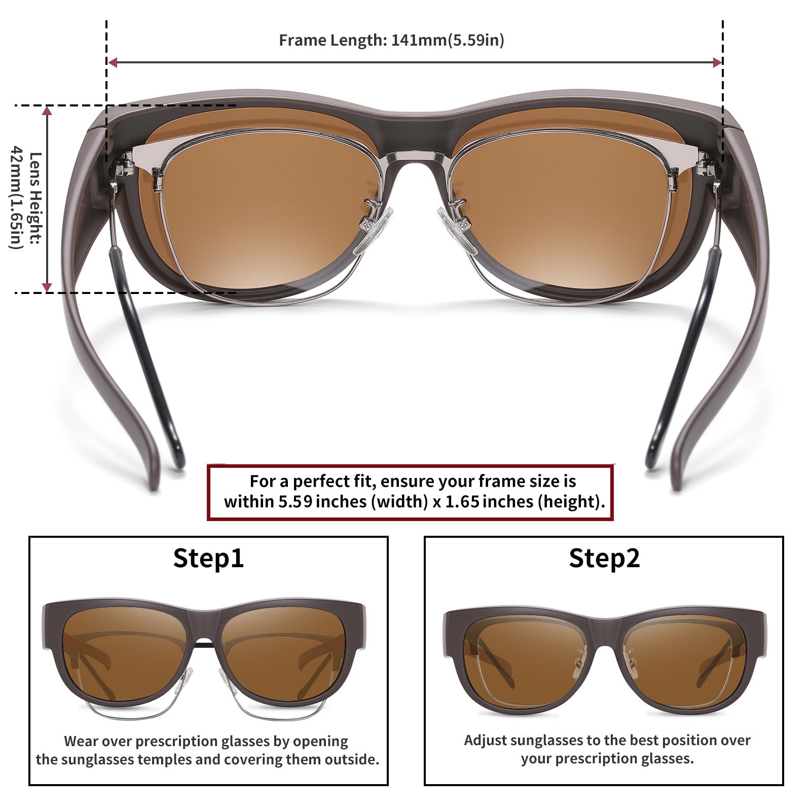 HAOLOTA Cat Eye Sunglasses Over Glasses Women SG0173