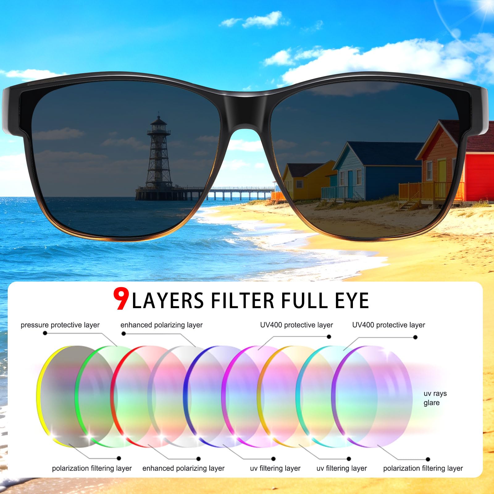 HAOLOTA Square Oversized Over Sunglasses Men SG0174L