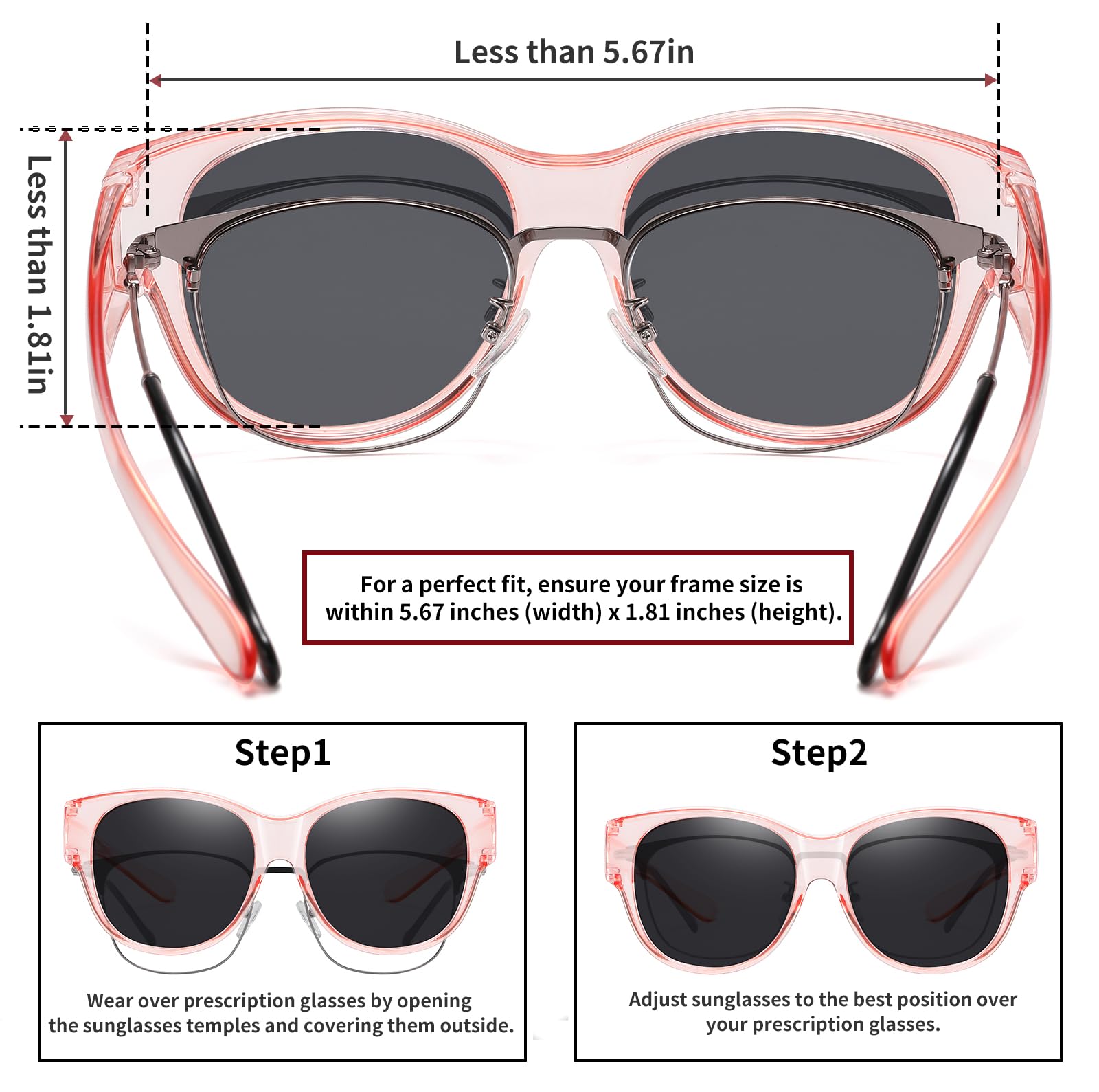 HAOLOTA Cat Eye Sunglasses Over Glasses SG0179