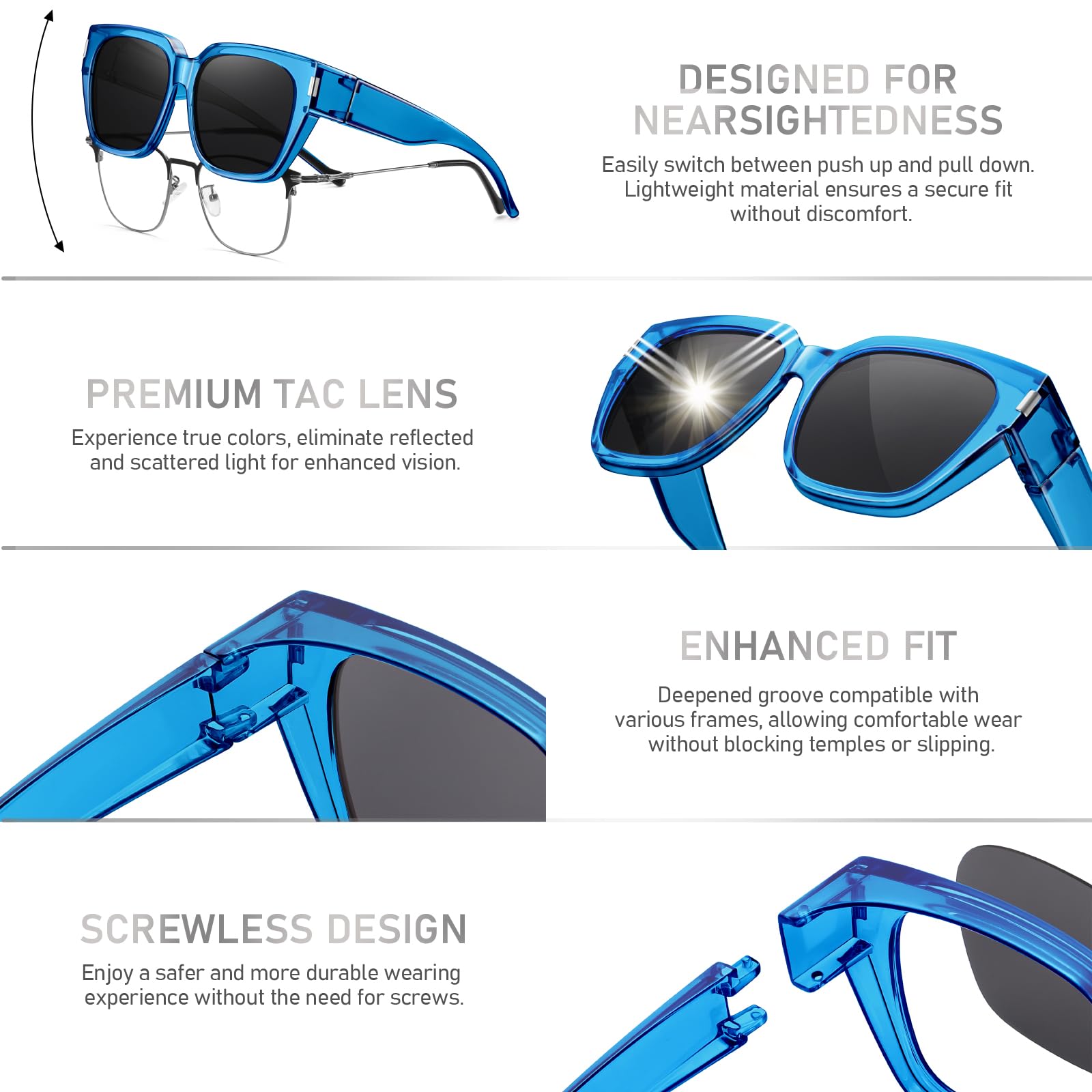 HAOLOTA Square Shapes Fit-Over Sunglasses SG0512