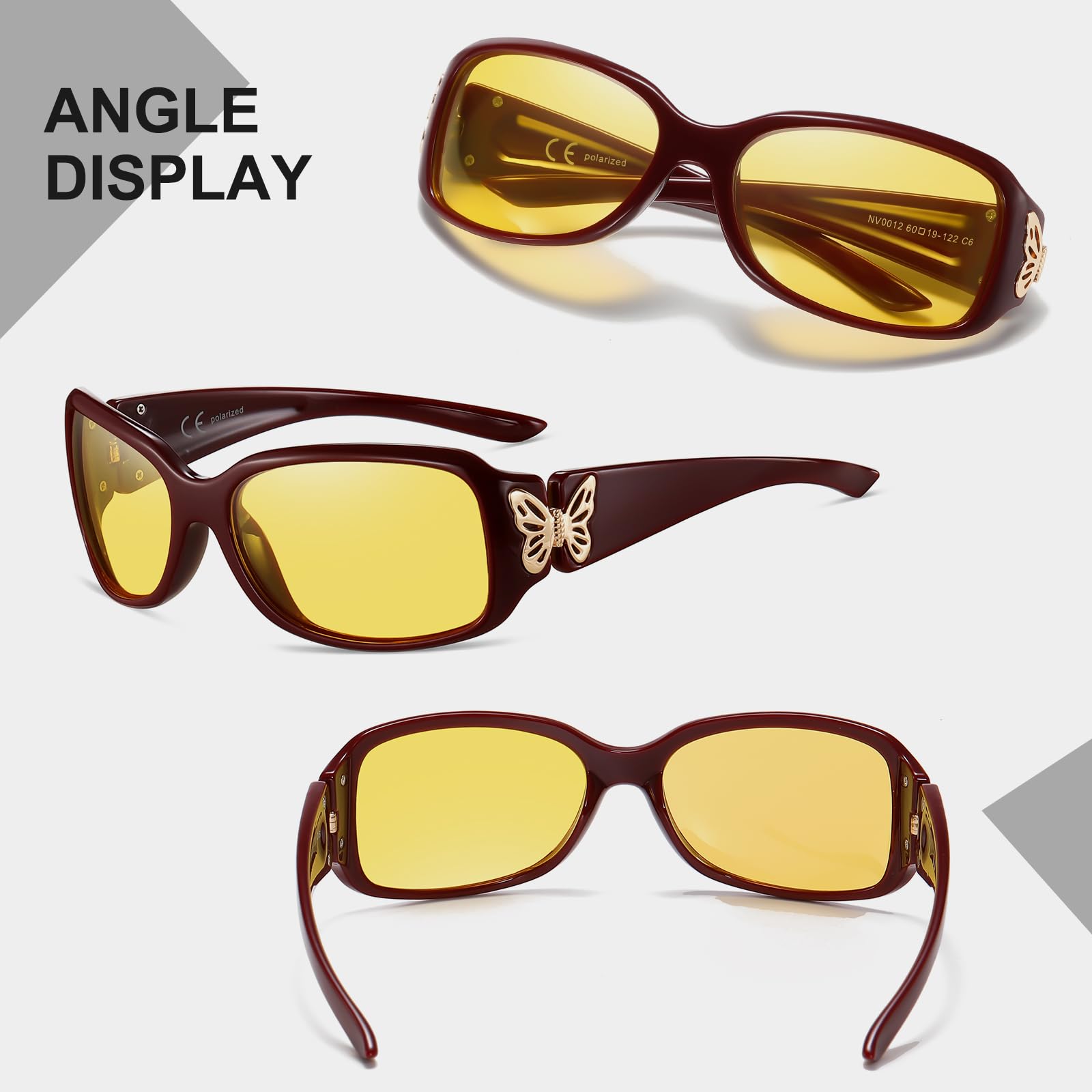 HAOLOTA Butterfly Night Driving Glasses Women NV0012