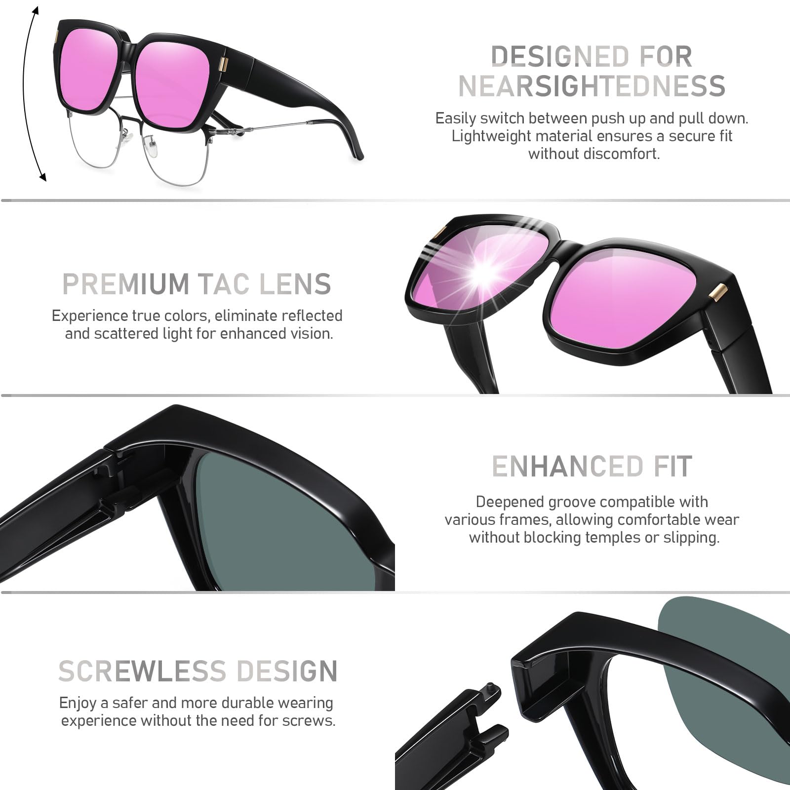 HAOLOTA Square Shapes Fit-Over Sunglasses SG0512