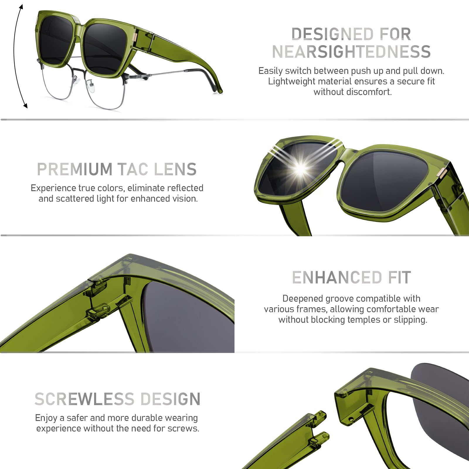 HAOLOTA Square Shapes Fit-Over Sunglasses SG0512