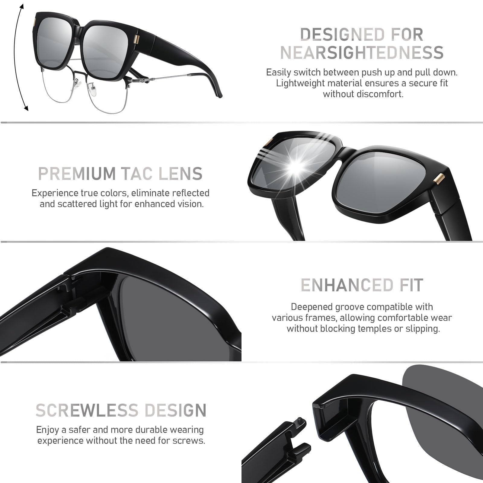 HAOLOTA Square Shapes Fit-Over Sunglasses SG0512