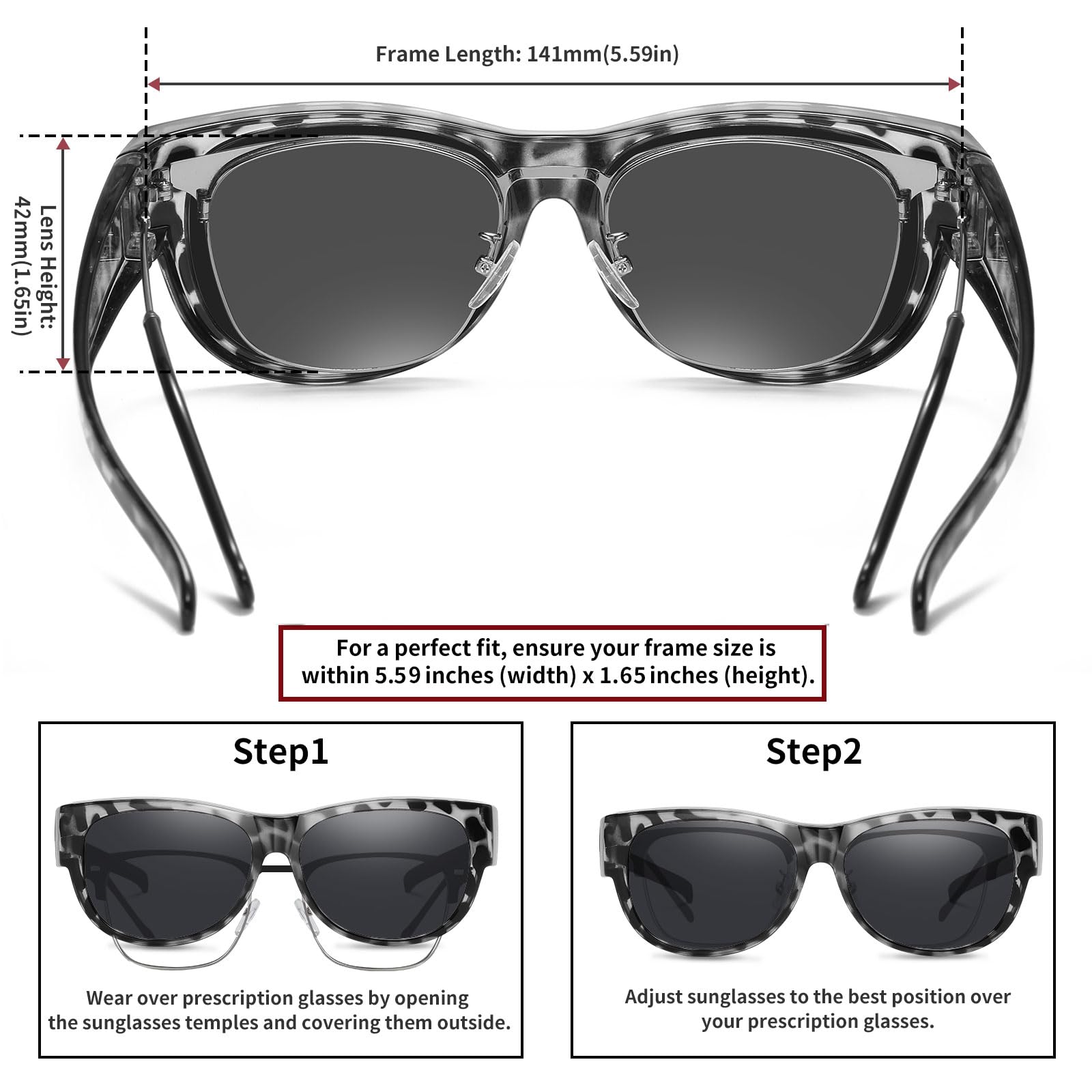 HAOLOTA Cat Eye Sunglasses Over Glasses Women SG0173