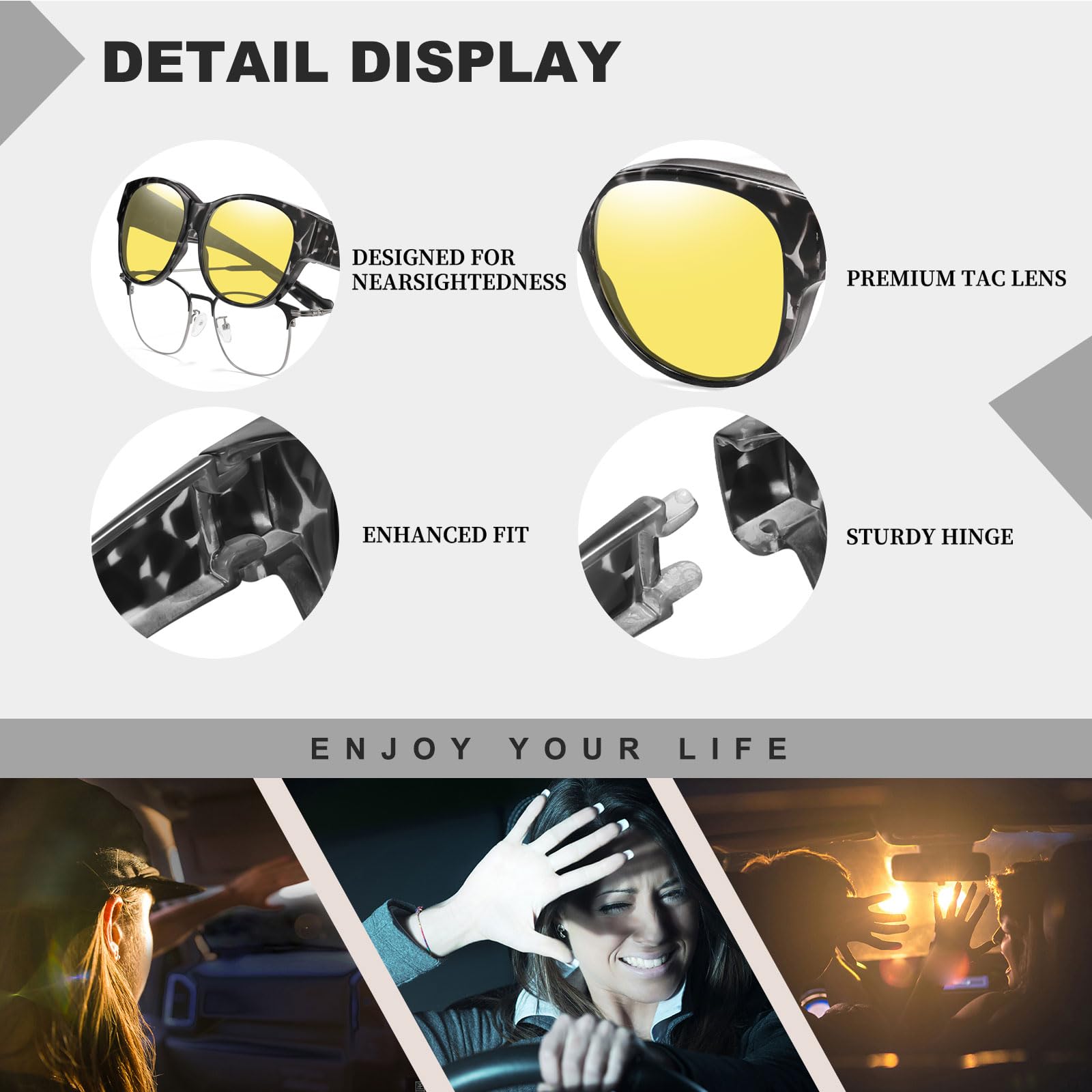 HAOLOTA Night Driving Glasses Over Glasses Women NV0179