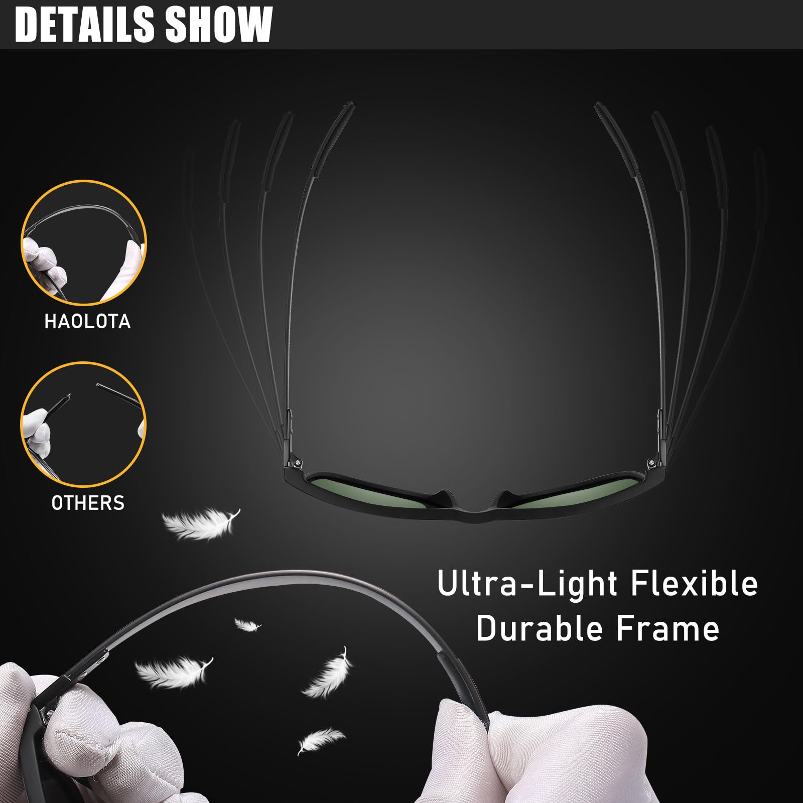 HAOLOTA Ultralight Carbon Fiber Sunglasses Men SG8001