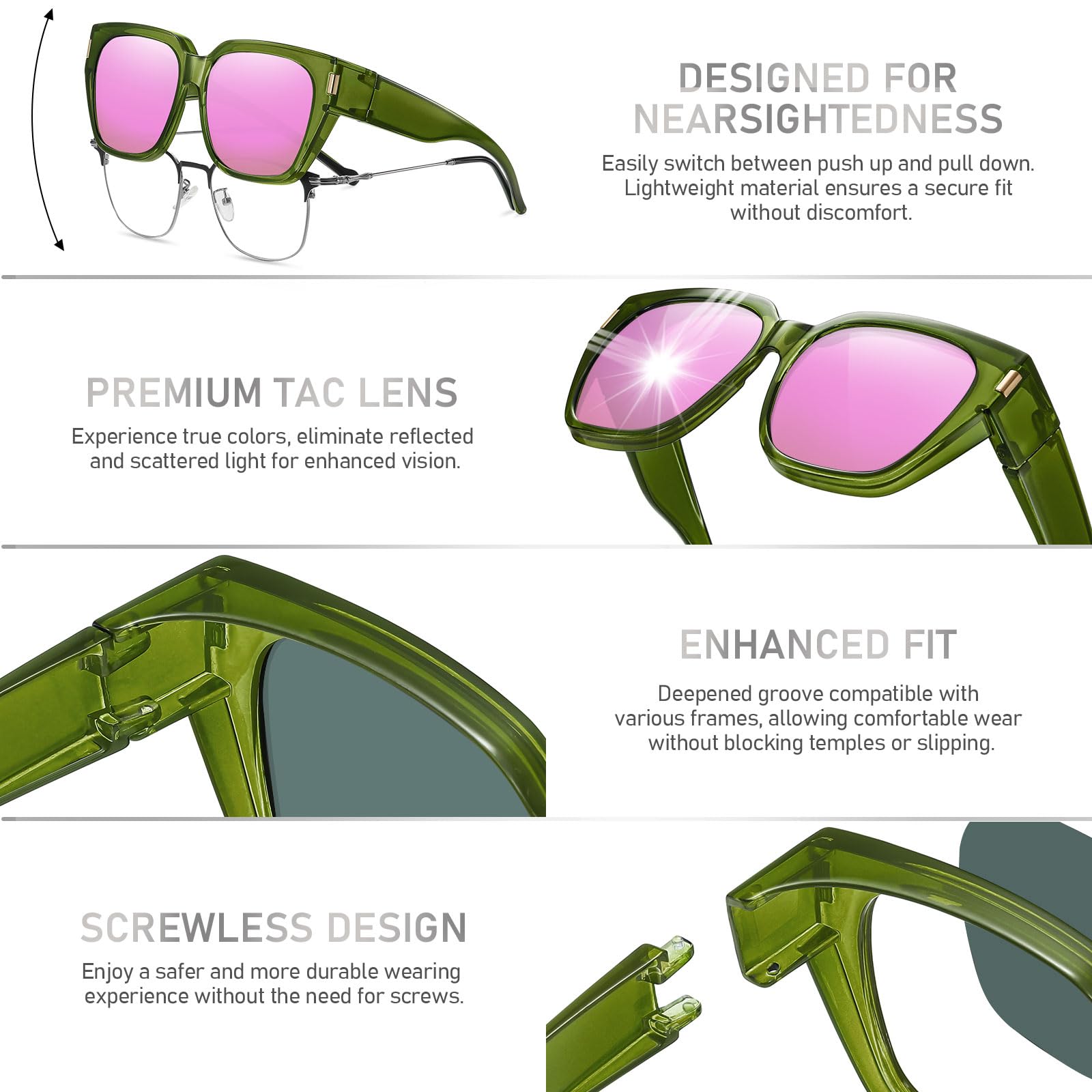HAOLOTA Square Shapes Fit-Over Sunglasses SG0512